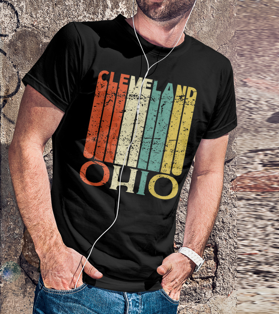 Cleveland Ohio Retro Vintage Stripes T-Shirt