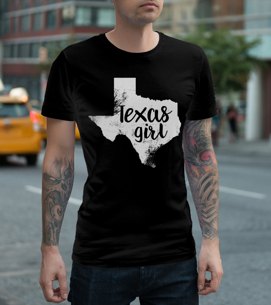 Texas Girl Distressed Lone Star State Home T-Shirt