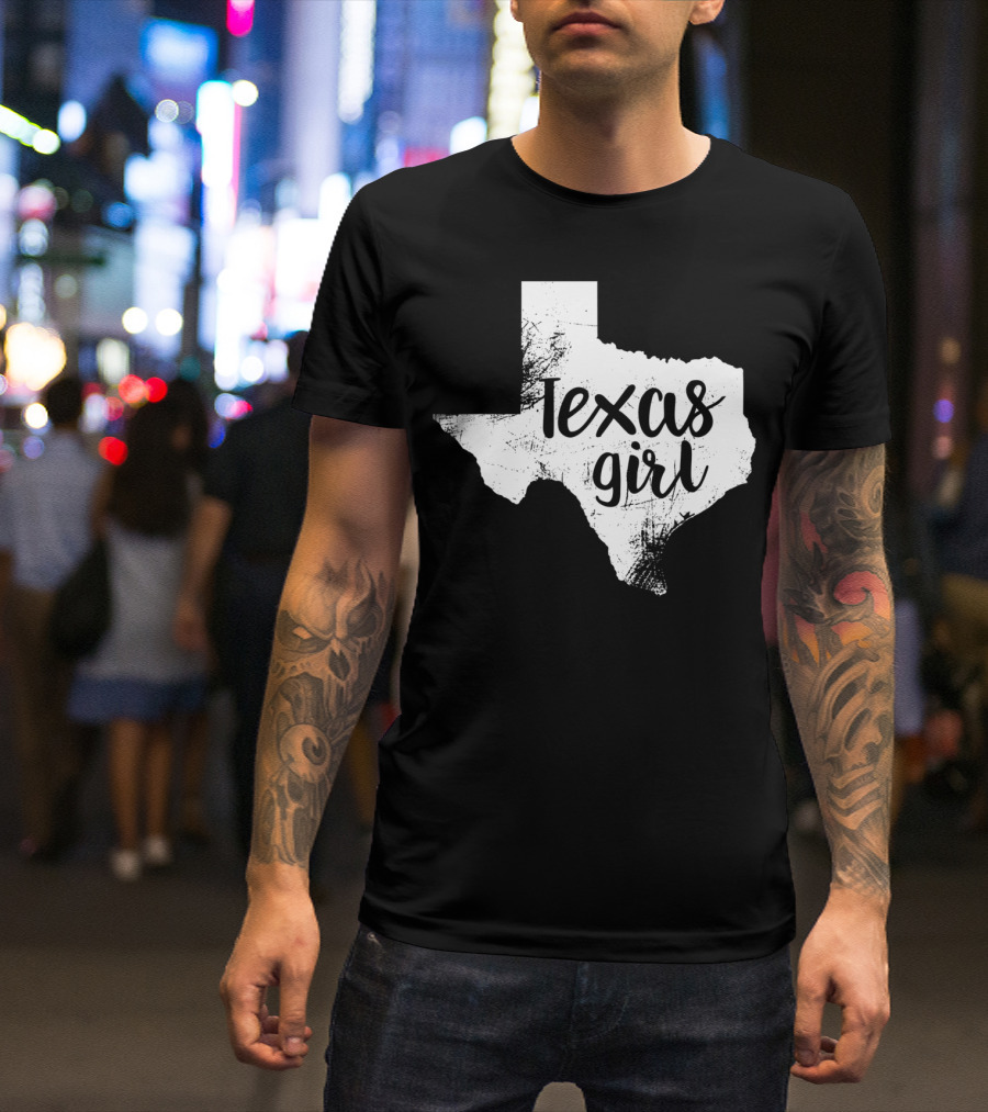 Texas Girl Distressed Lone Star State Home T-Shirt