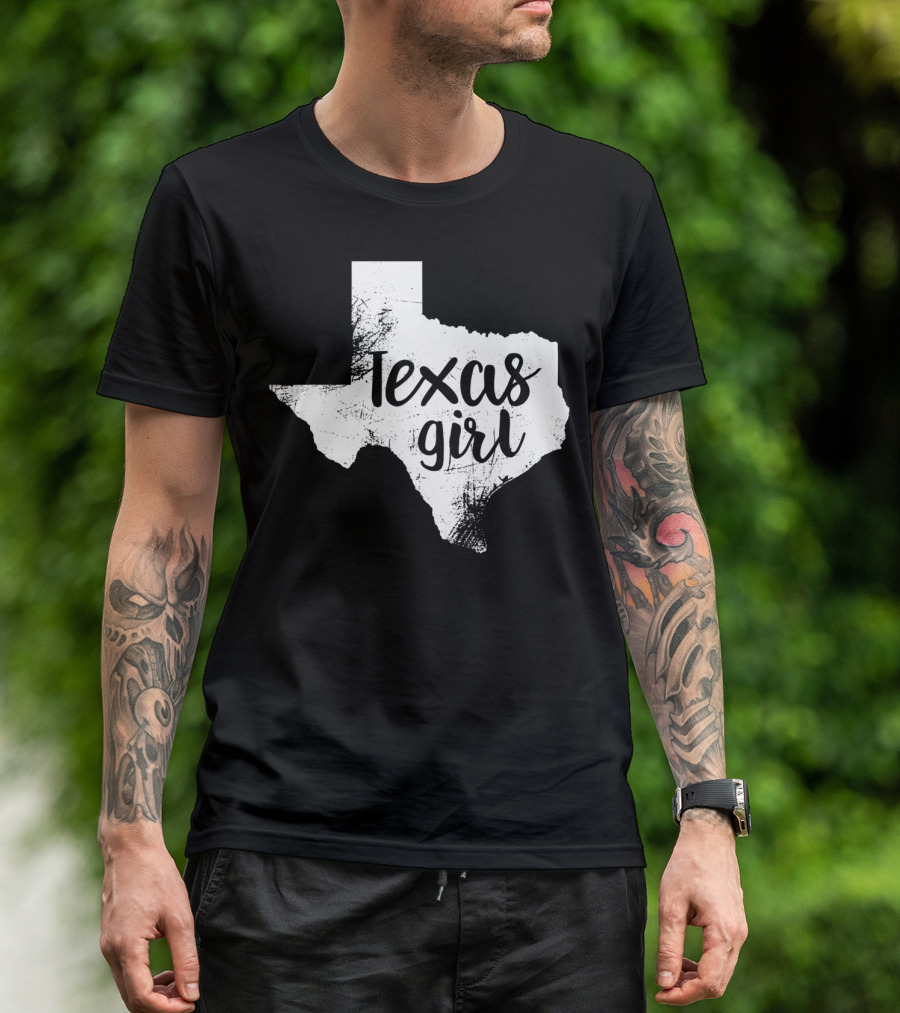 Texas Girl Distressed Lone Star State Home T-Shirt