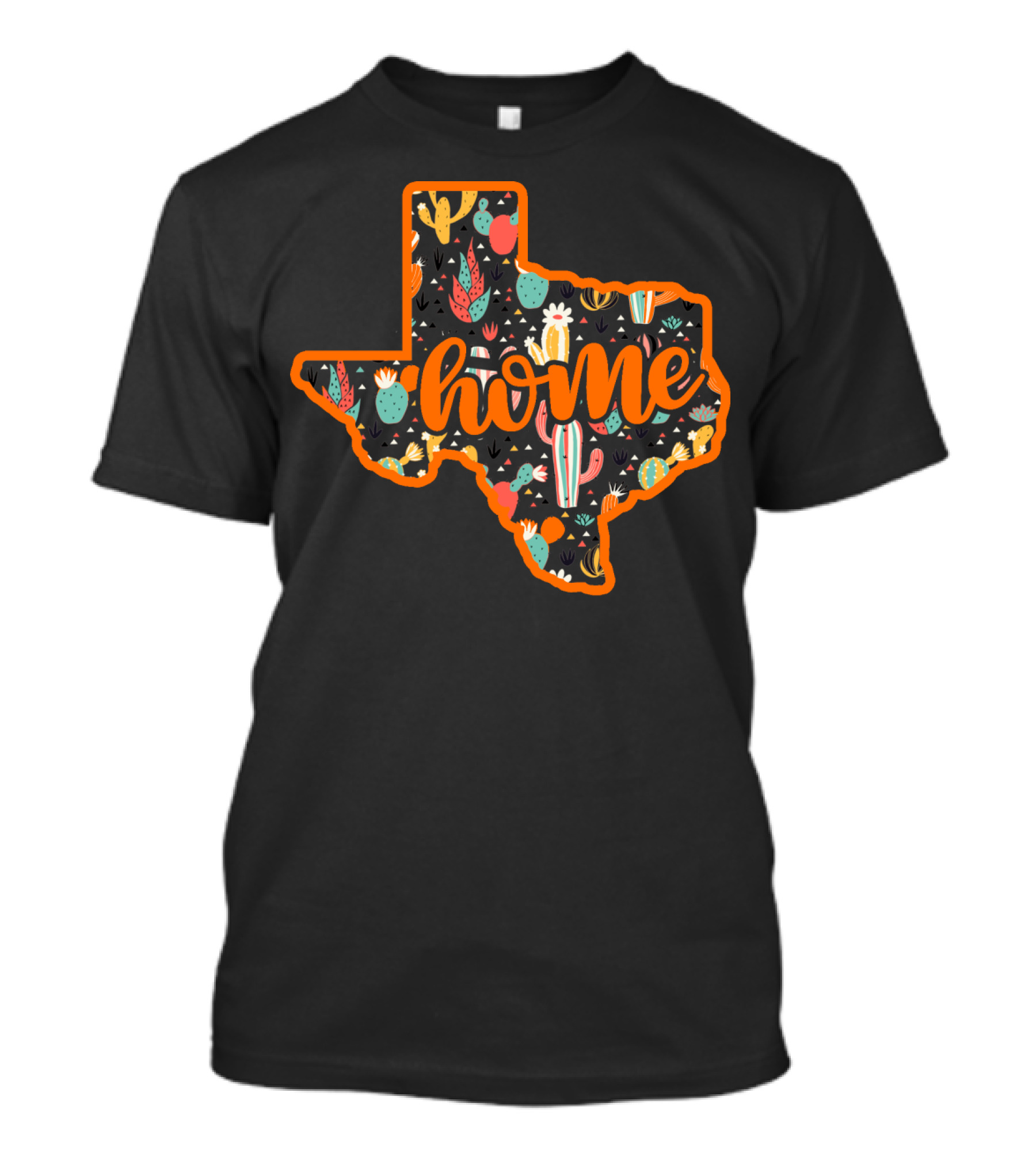 Texas Map Home Cactus Flower T-Shirt