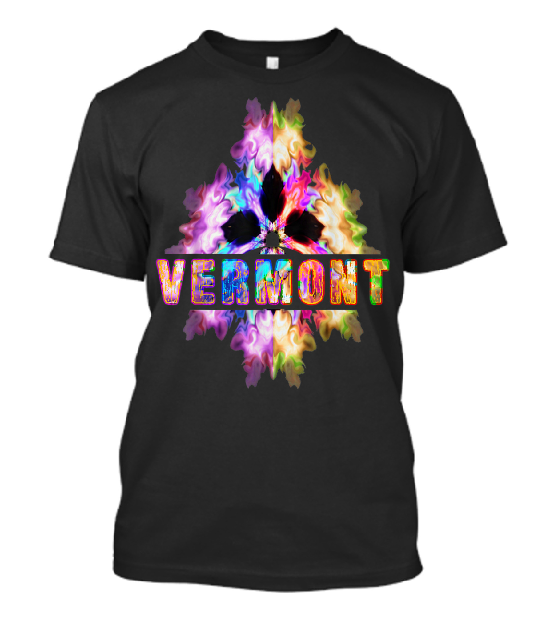 Vermont Best Home State Proud VT Roots Colorful Tie-Dye T-Shirt