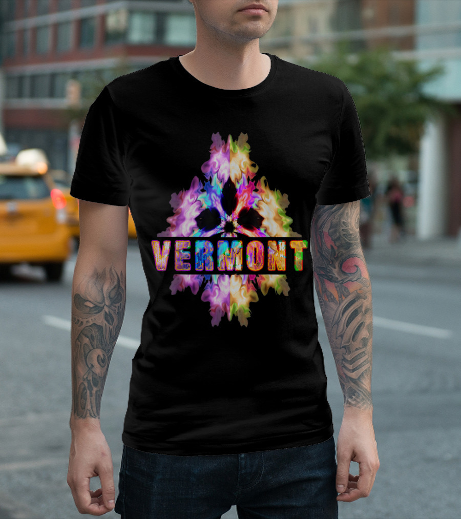 Vermont Best Home State Proud VT Roots Colorful Tie-Dye T-Shirt