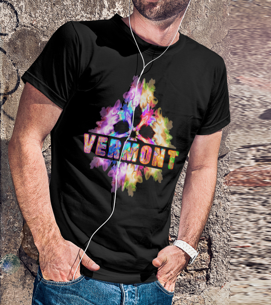 Vermont Best Home State Proud VT Roots Colorful Tie-Dye T-Shirt