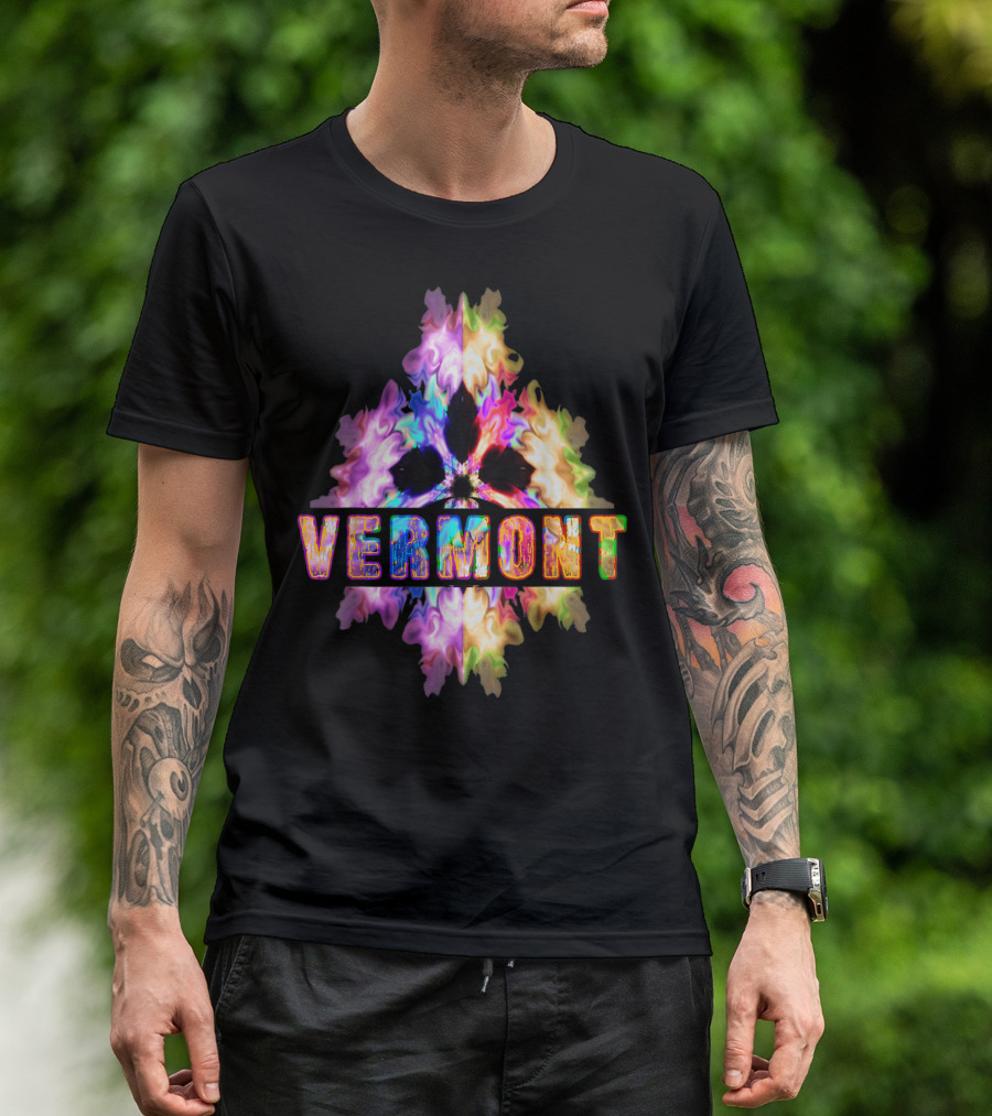 Vermont Best Home State Proud VT Roots Colorful Tie-Dye T-Shirt