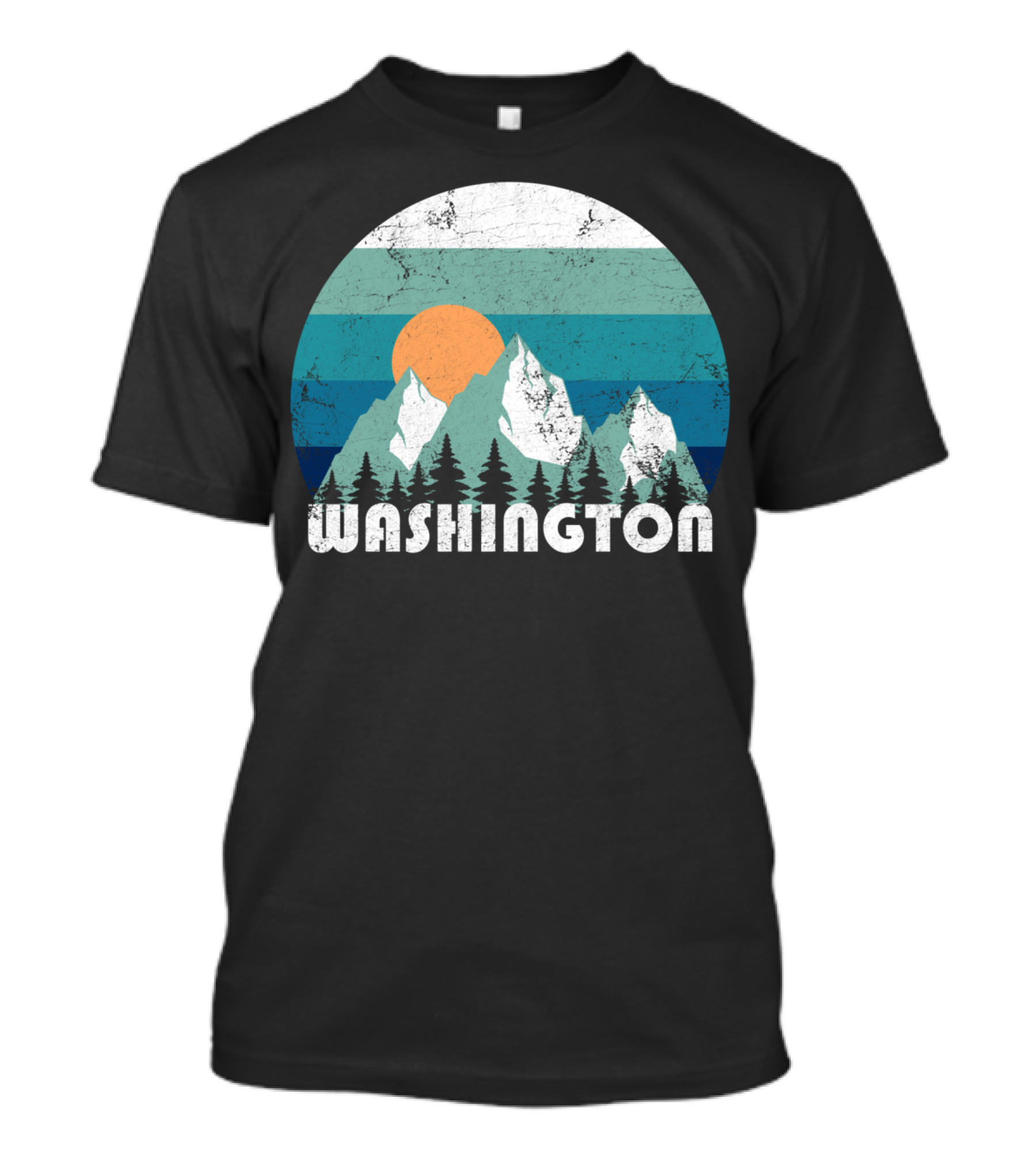 Washington Mountains Retro Sunset Vintage Nature T-Shirt