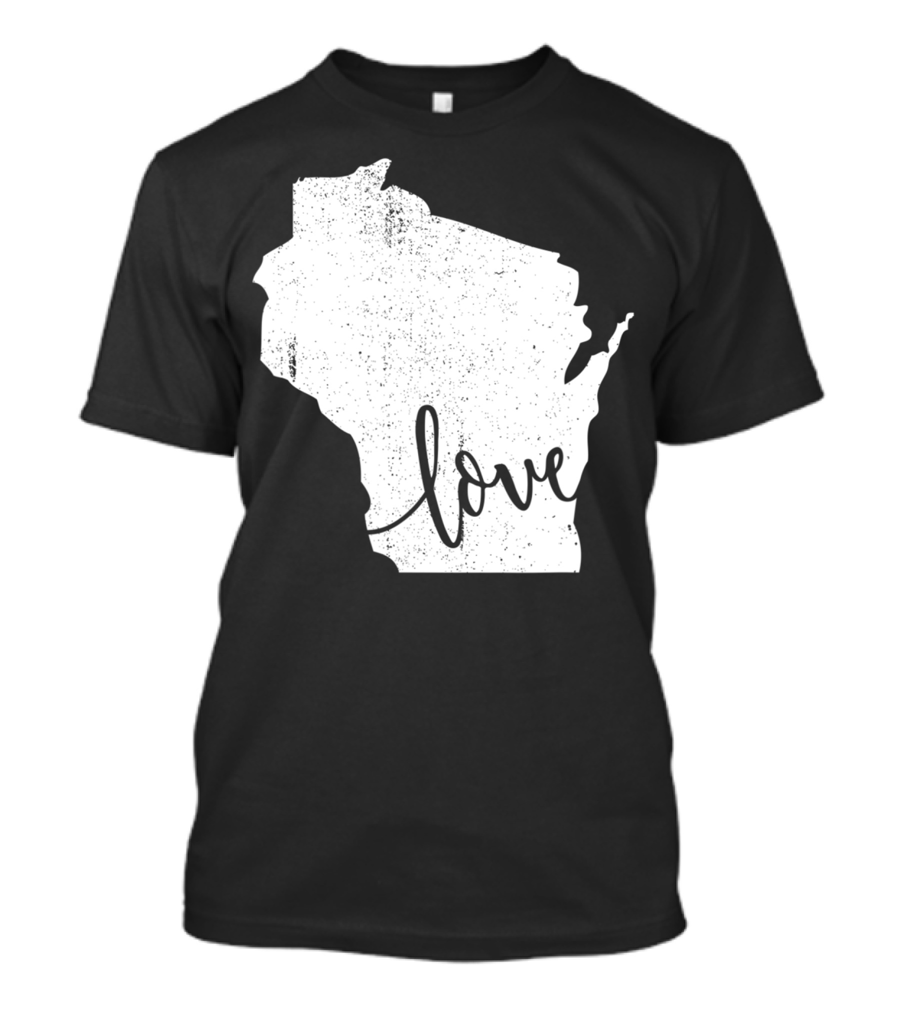 Wisconsin Love Vintage State Map Outline T-Shirt