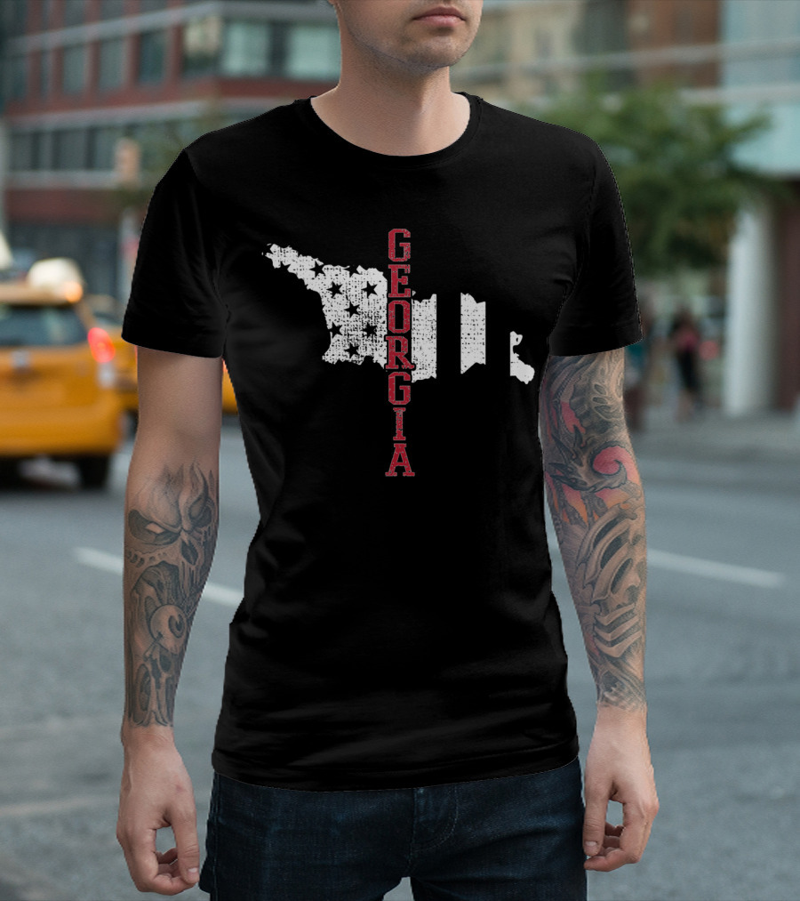 Georgia Map USA Flag T-Shirt
