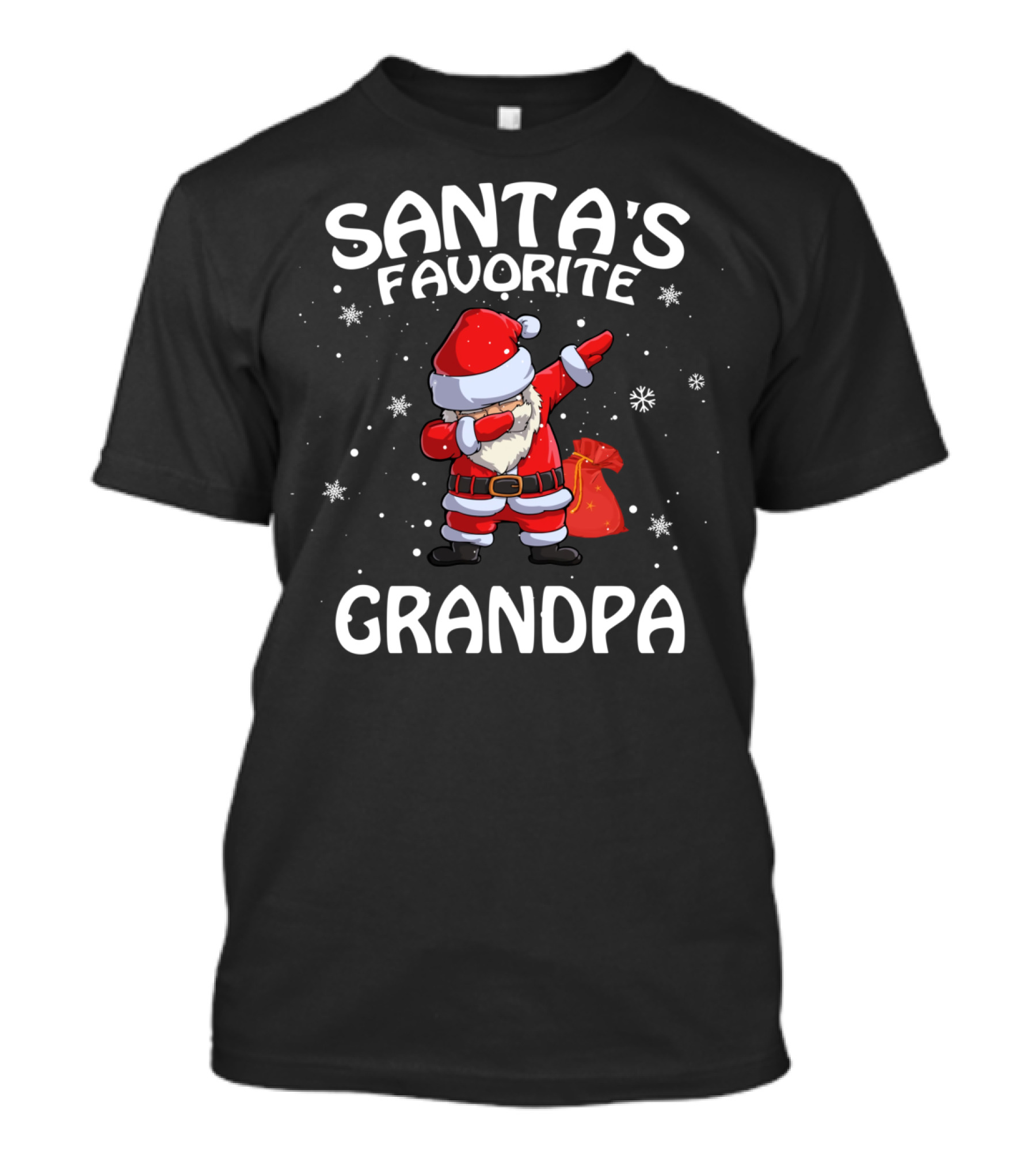 Santa's Favorite Grandpa Dab Dance Christmas Snowflakes T-Shirt
