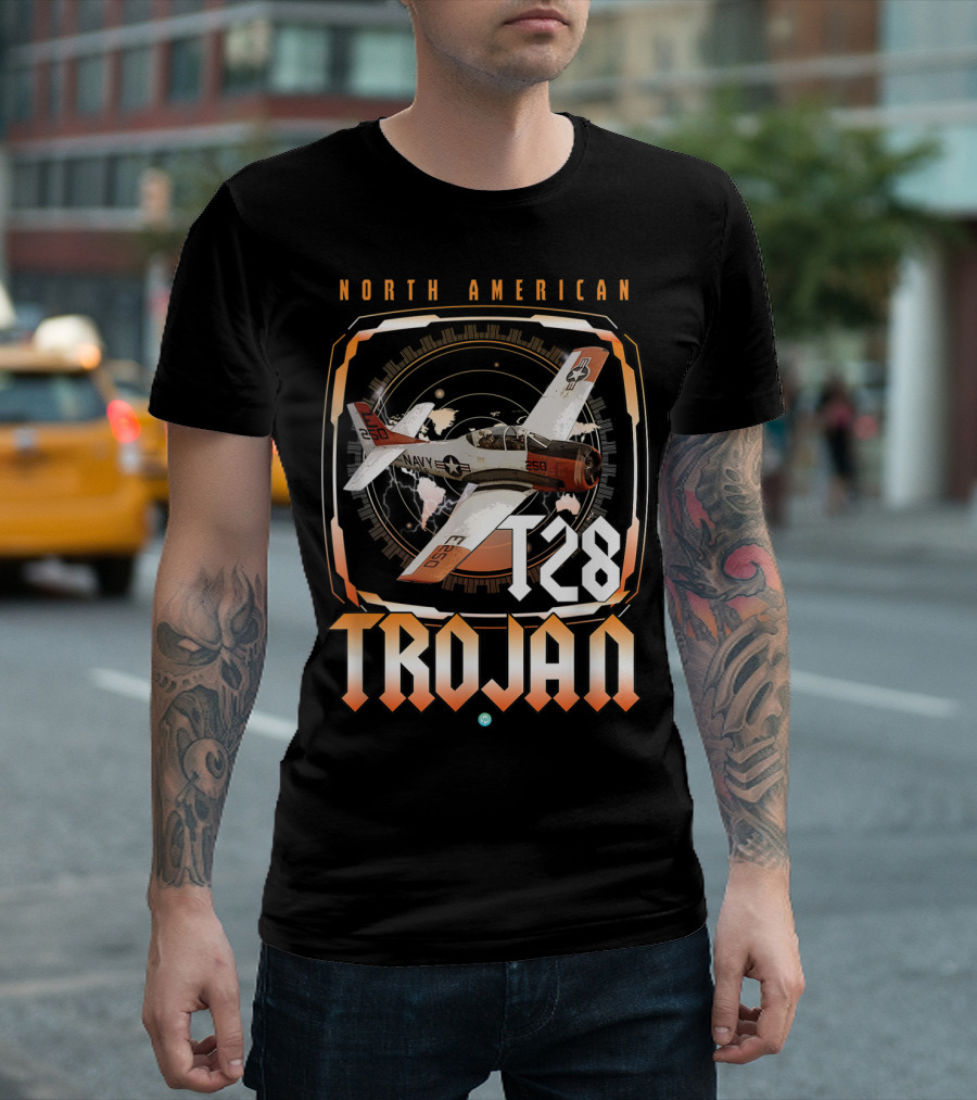 North American T28 Trojan Navy Airplane Vintage Pilot T-Shirt