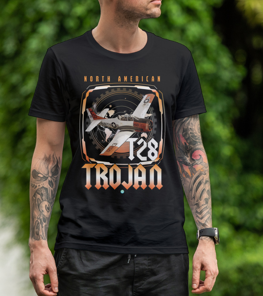 North American T28 Trojan Navy Airplane Vintage Pilot T-Shirt