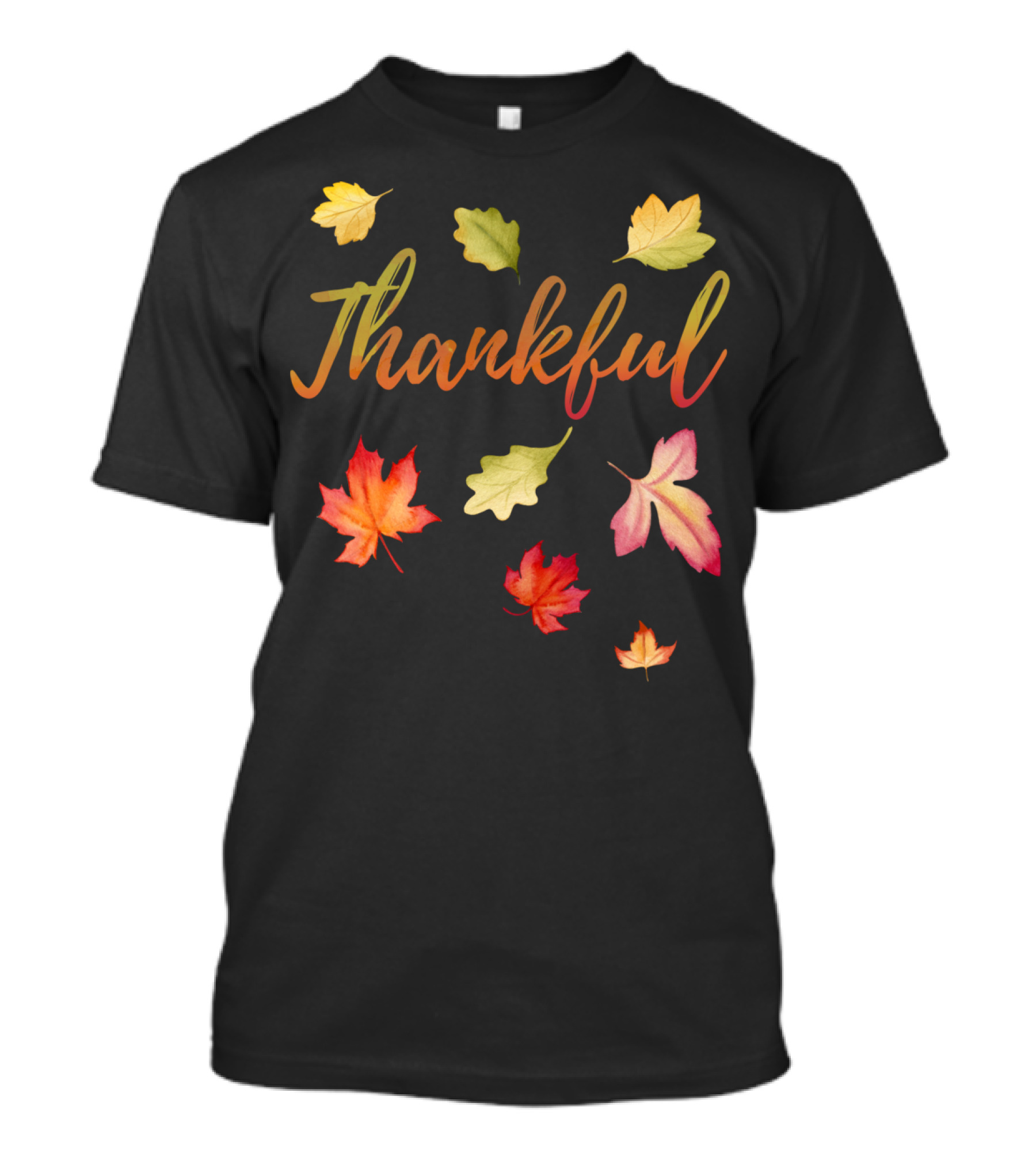 Thankful Autumn Leaves Thanksgiving Holiday T-Shirt