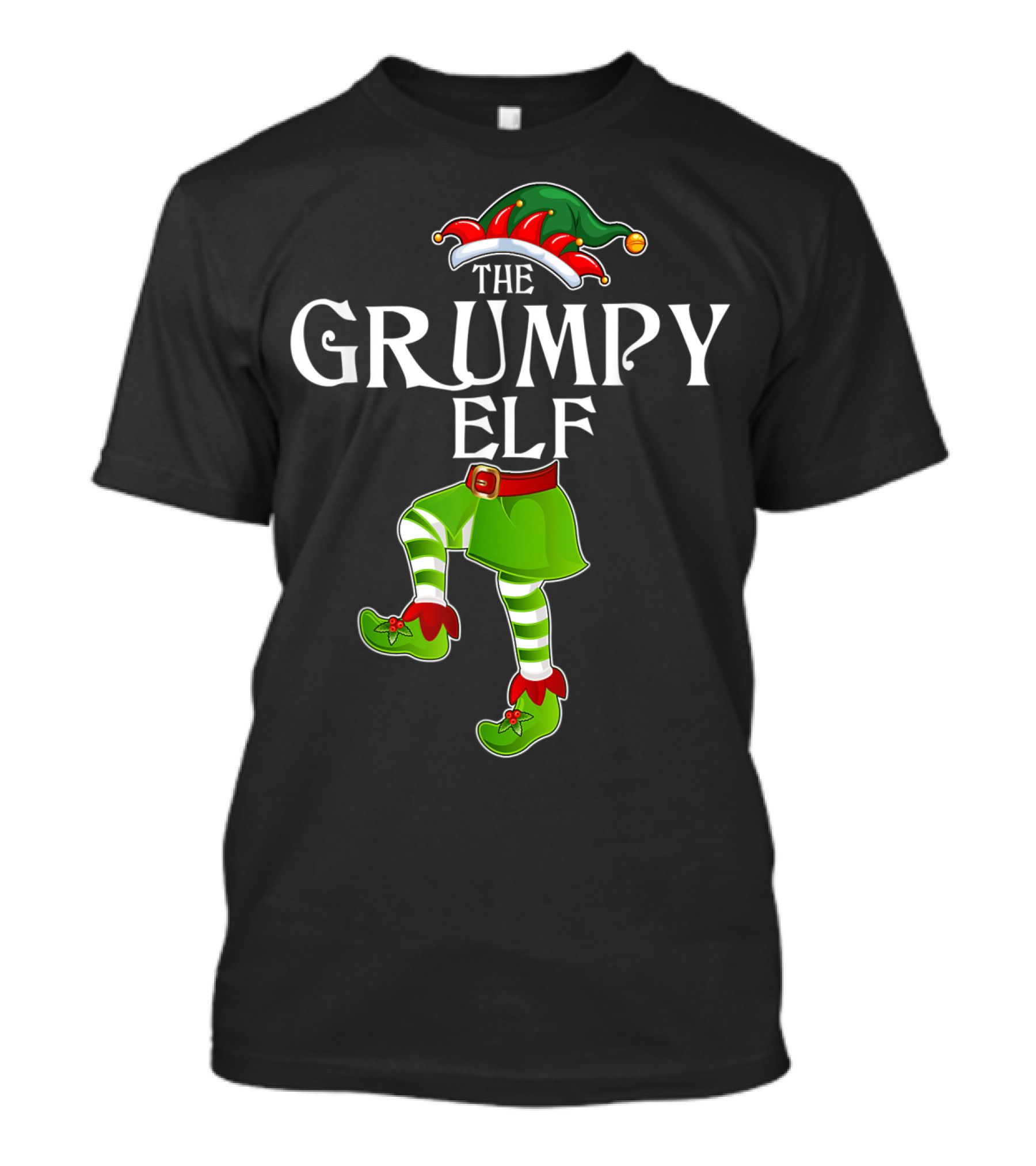 The Grumpy Elf Christmas Matching Family Group Funny Holiday T-Shirt