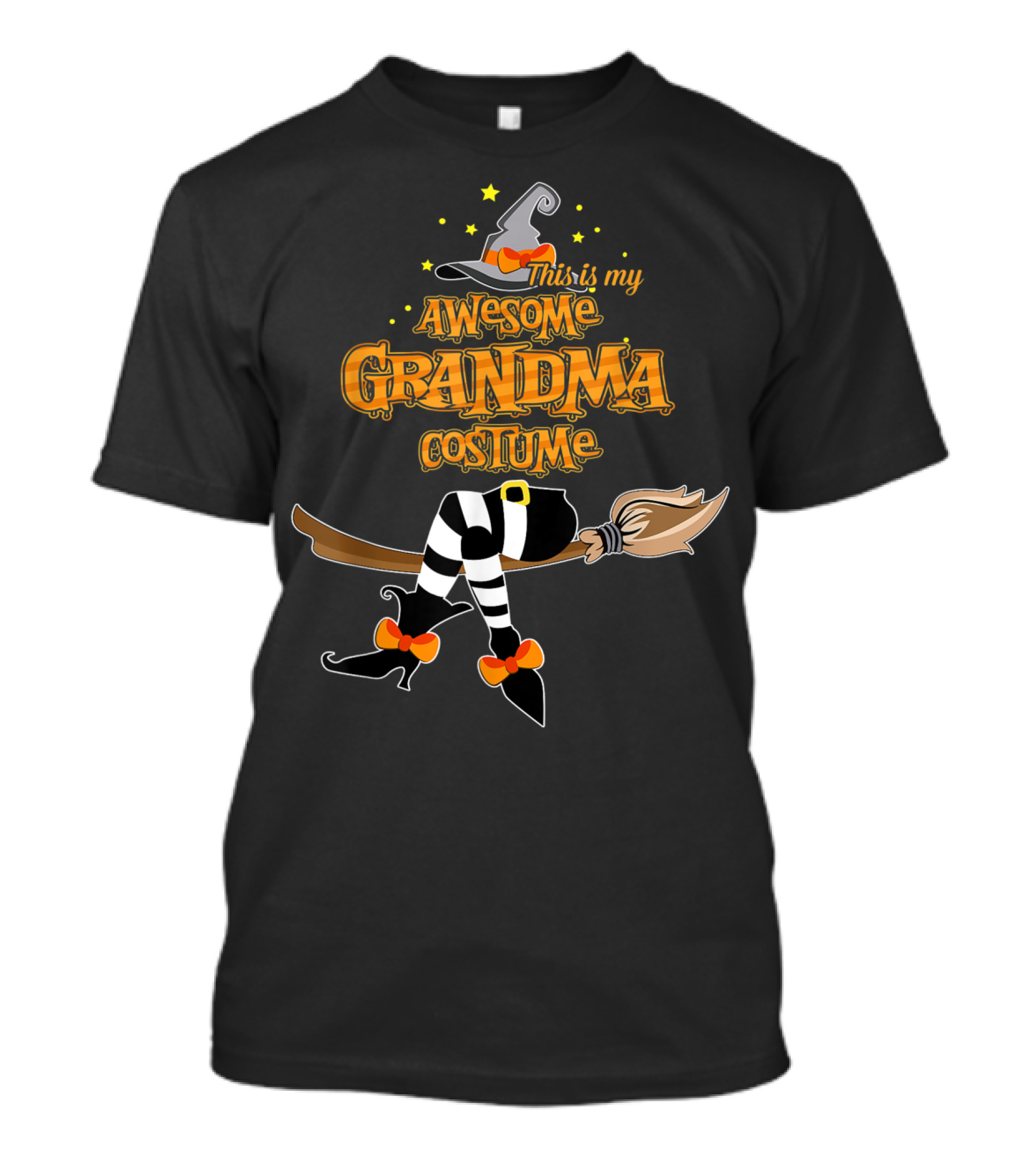 This Is My Awesome Grandma Costume Witch Hat Broomstick T-Shirt