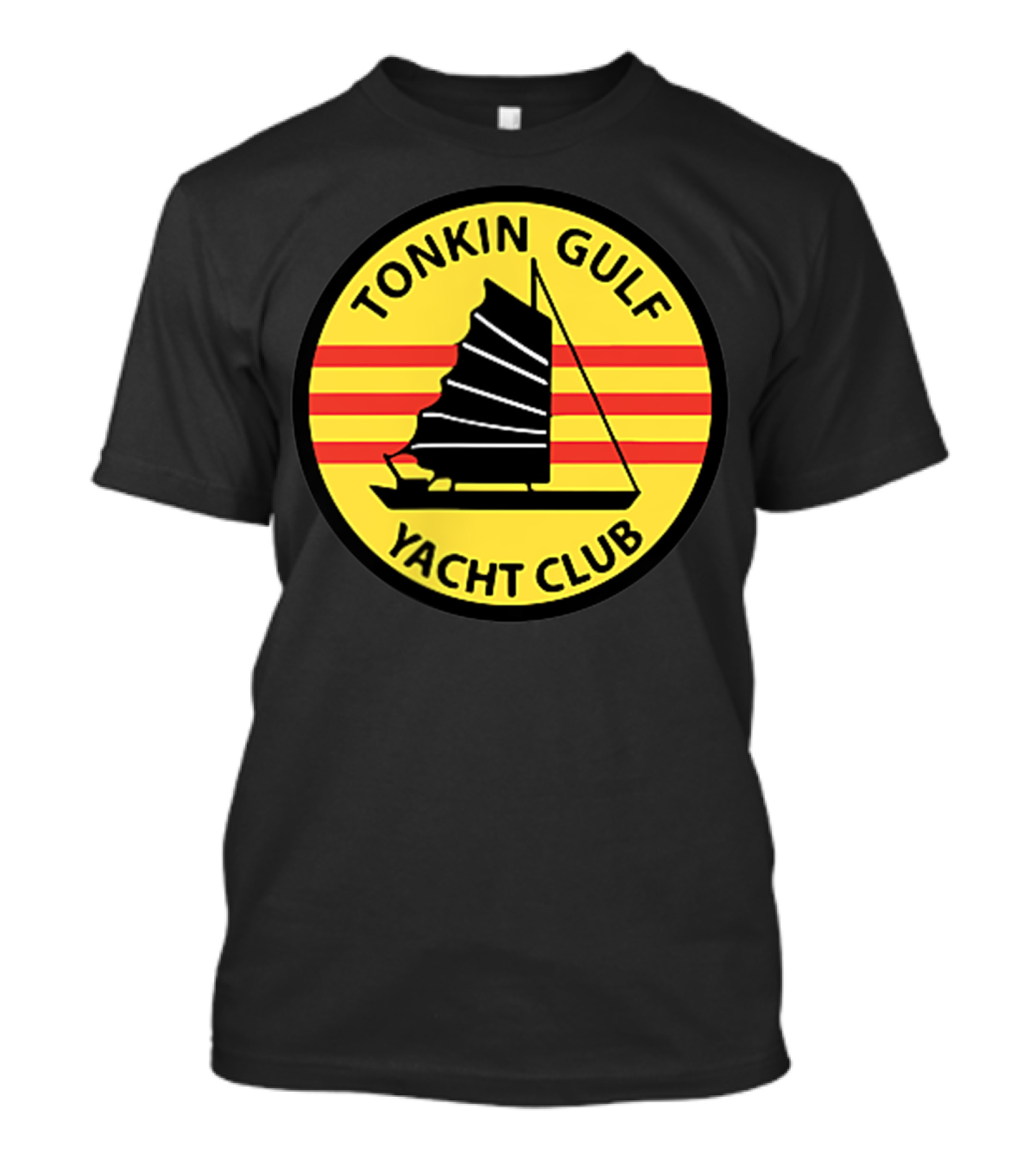 Tonkin Gulf Yacht Club Badge With Sailboat And Stripes T-Shirt