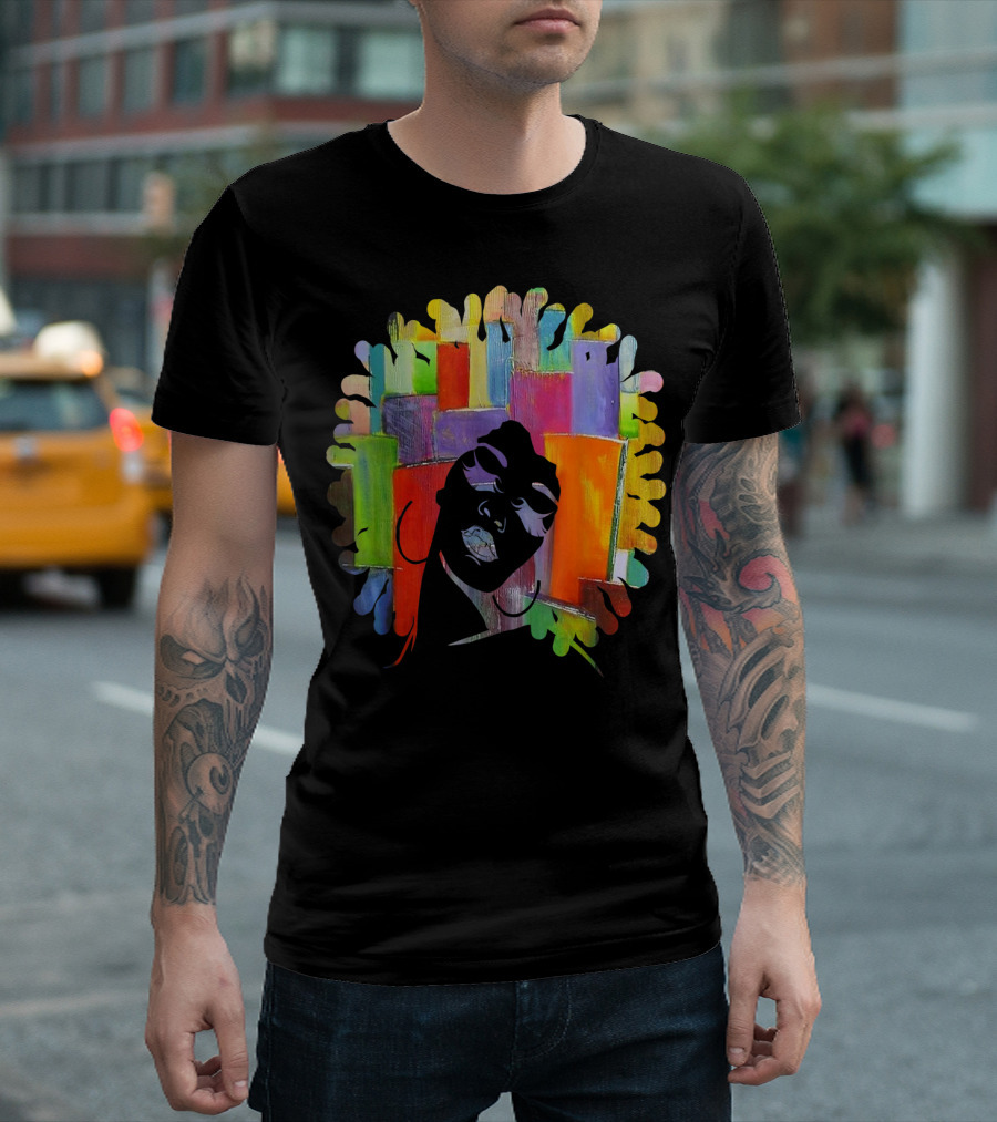 Trendy Afro Strong Melanin Queen With Natural Bold Colors T-Shirt