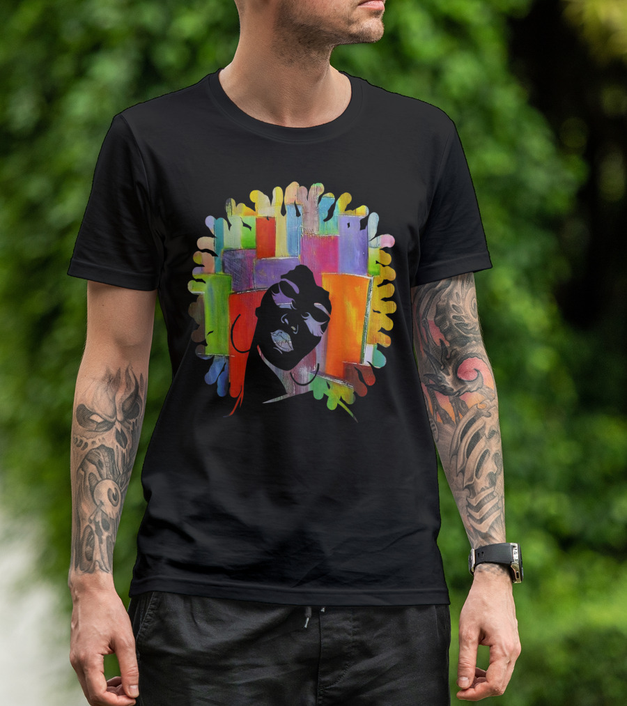 Trendy Afro Strong Melanin Queen With Natural Bold Colors T-Shirt