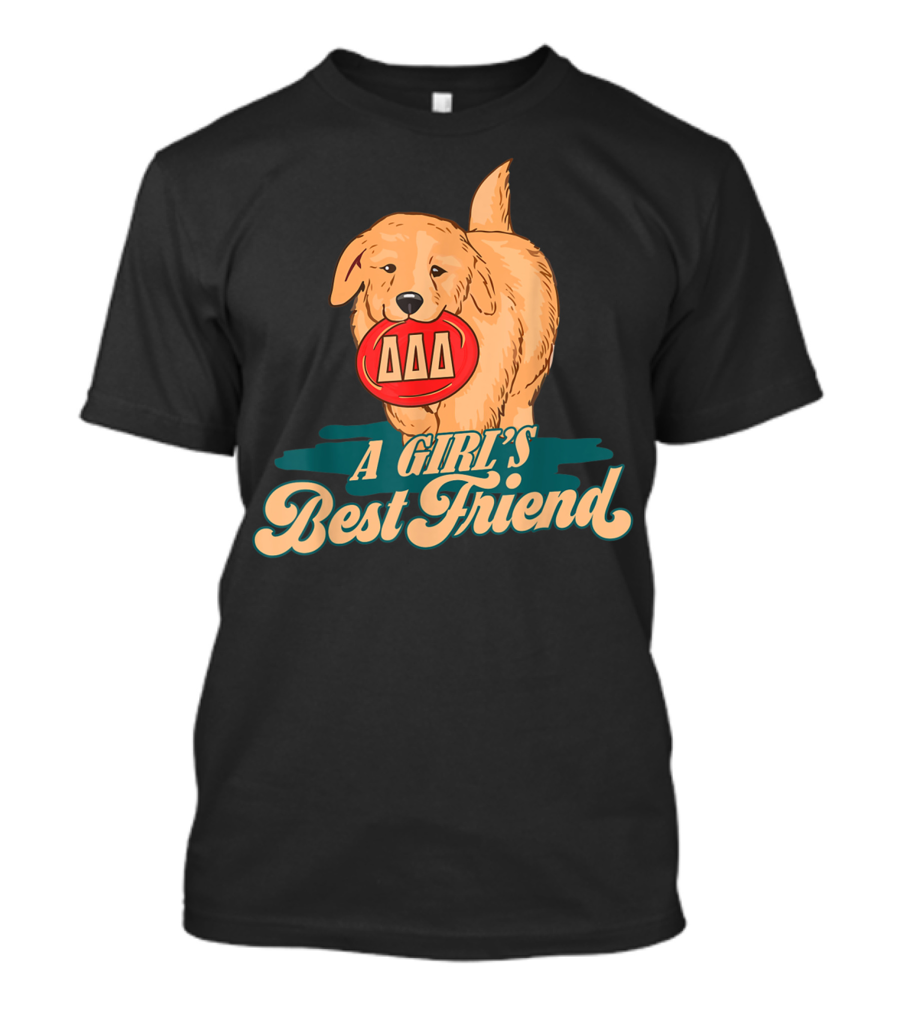 Tridelta Deltadeltadelta A Girl's Best Friend Puppy With Frisbee T-Shirt