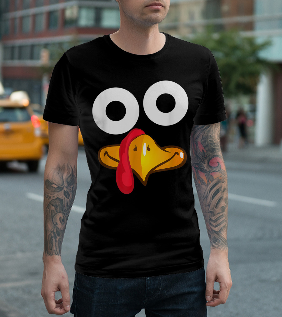 Turkey Face Cute Thanksgiving Running T-Shirt