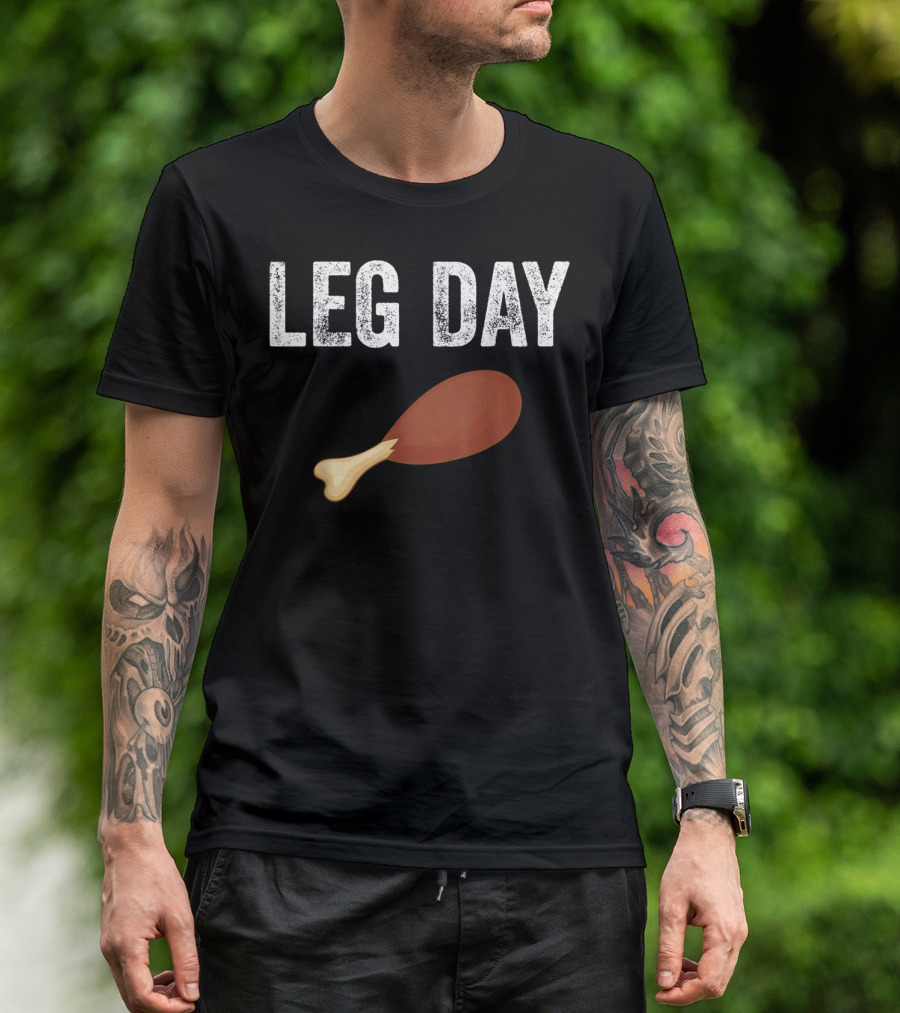 Leg Day Turkey Friendsgiving Funny Fitness T-Shirt