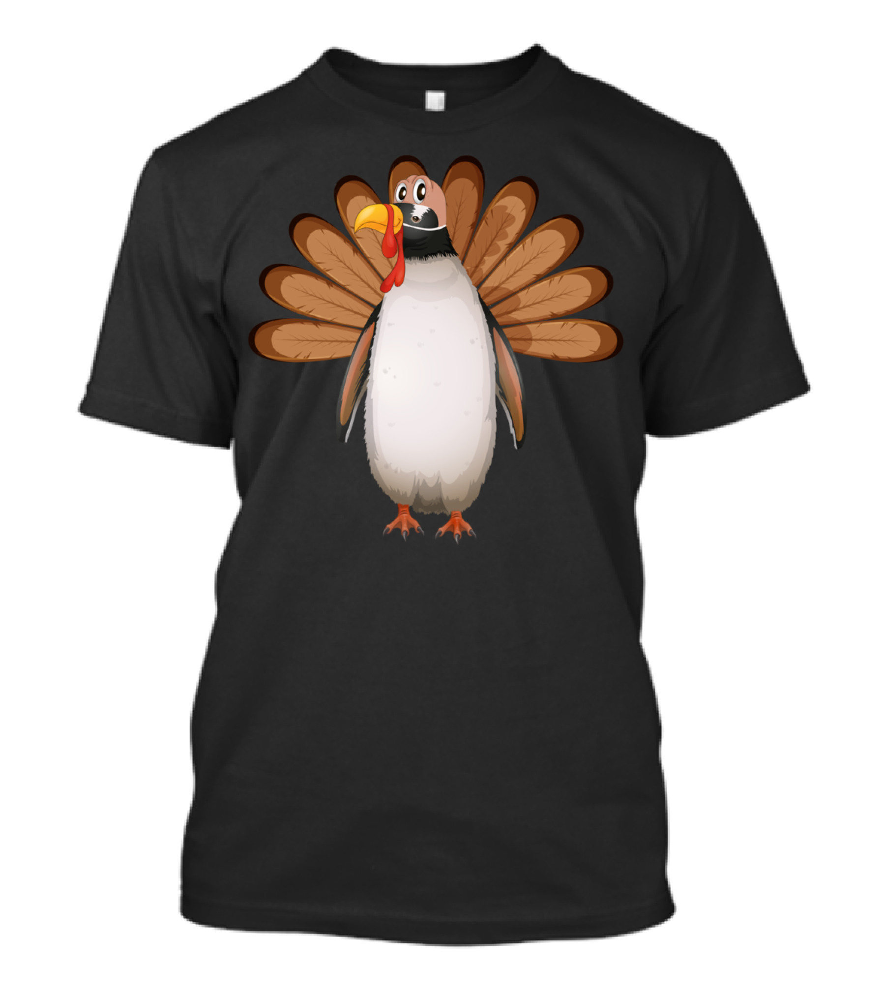 Turkey Penguin Thanksgiving Funny Bird Costume Fusion T-Shirt