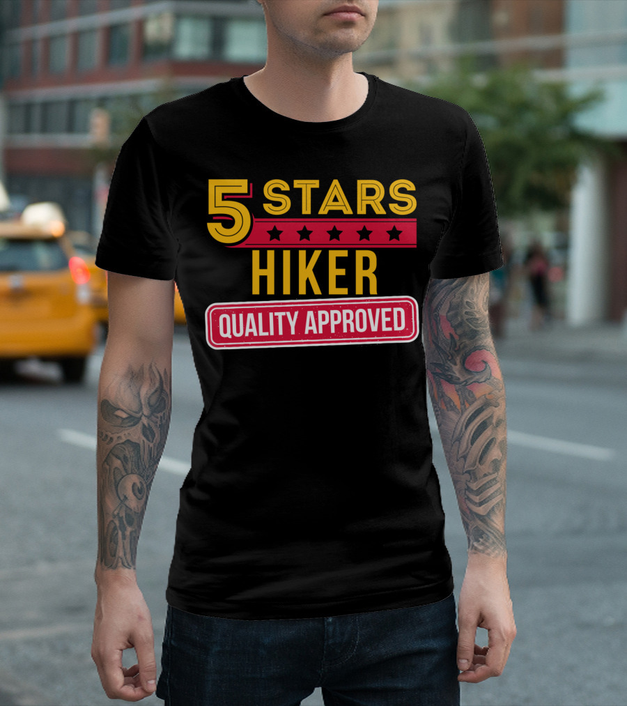 5 Stars Hiker Quality Approved Funny Hiking Nature Lover T-Shirt