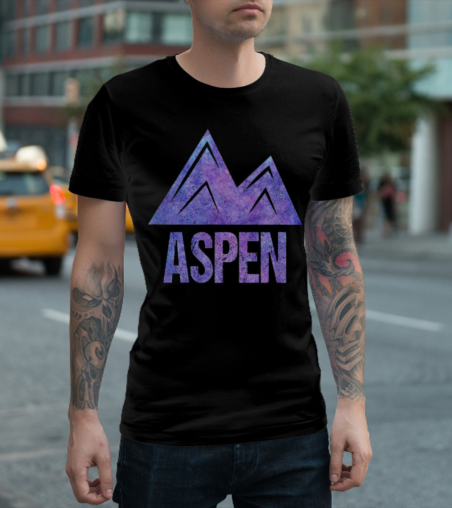 Aspen Colorado Watercolor Mountain Adventure T-Shirt