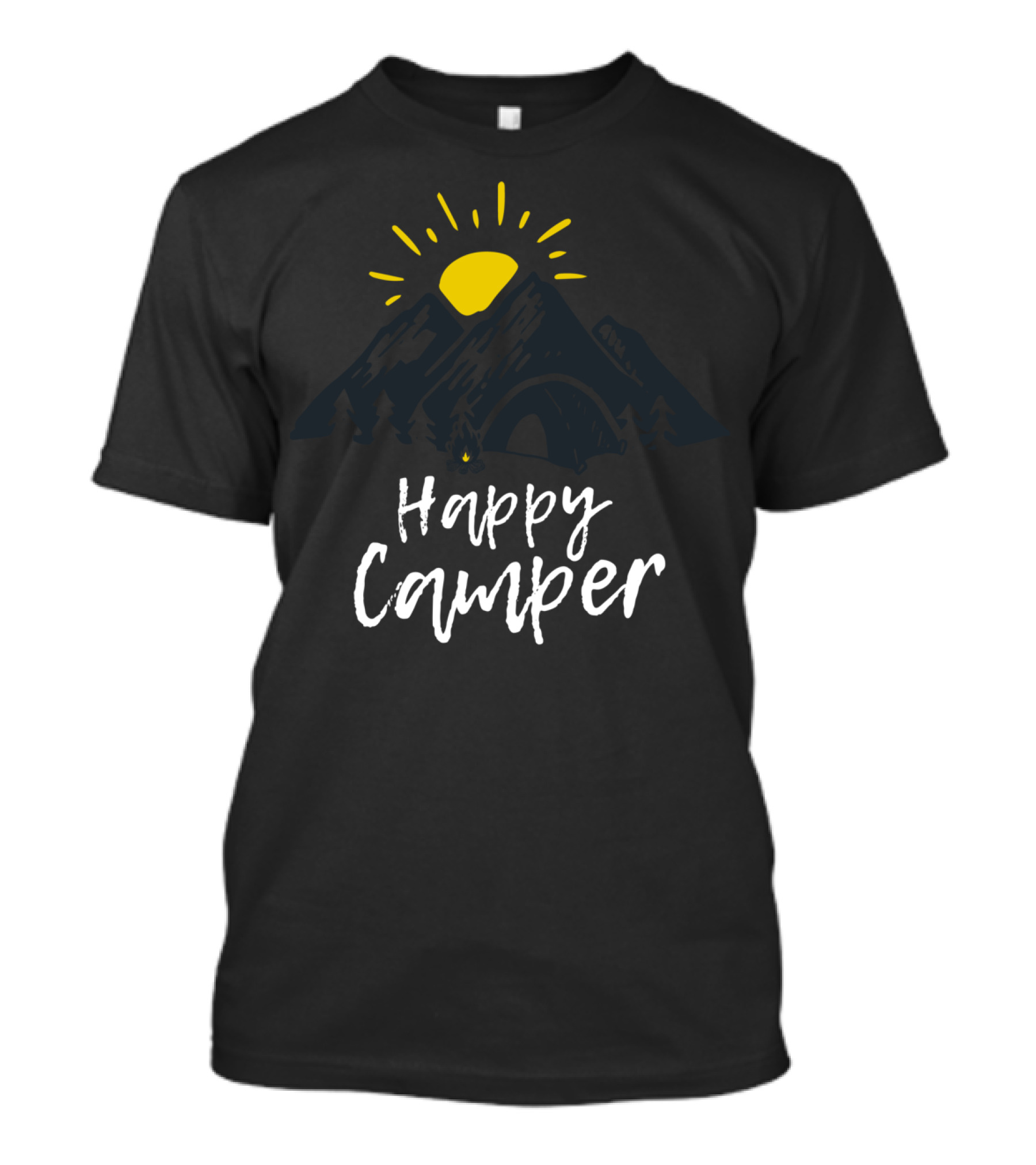 Happy Camper Outdoor Camping Sunset Mountain T-Shirt