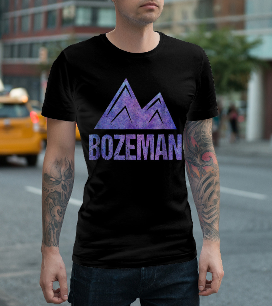 Bozeman Montana Distressed Mountain Adventure T-Shirt
