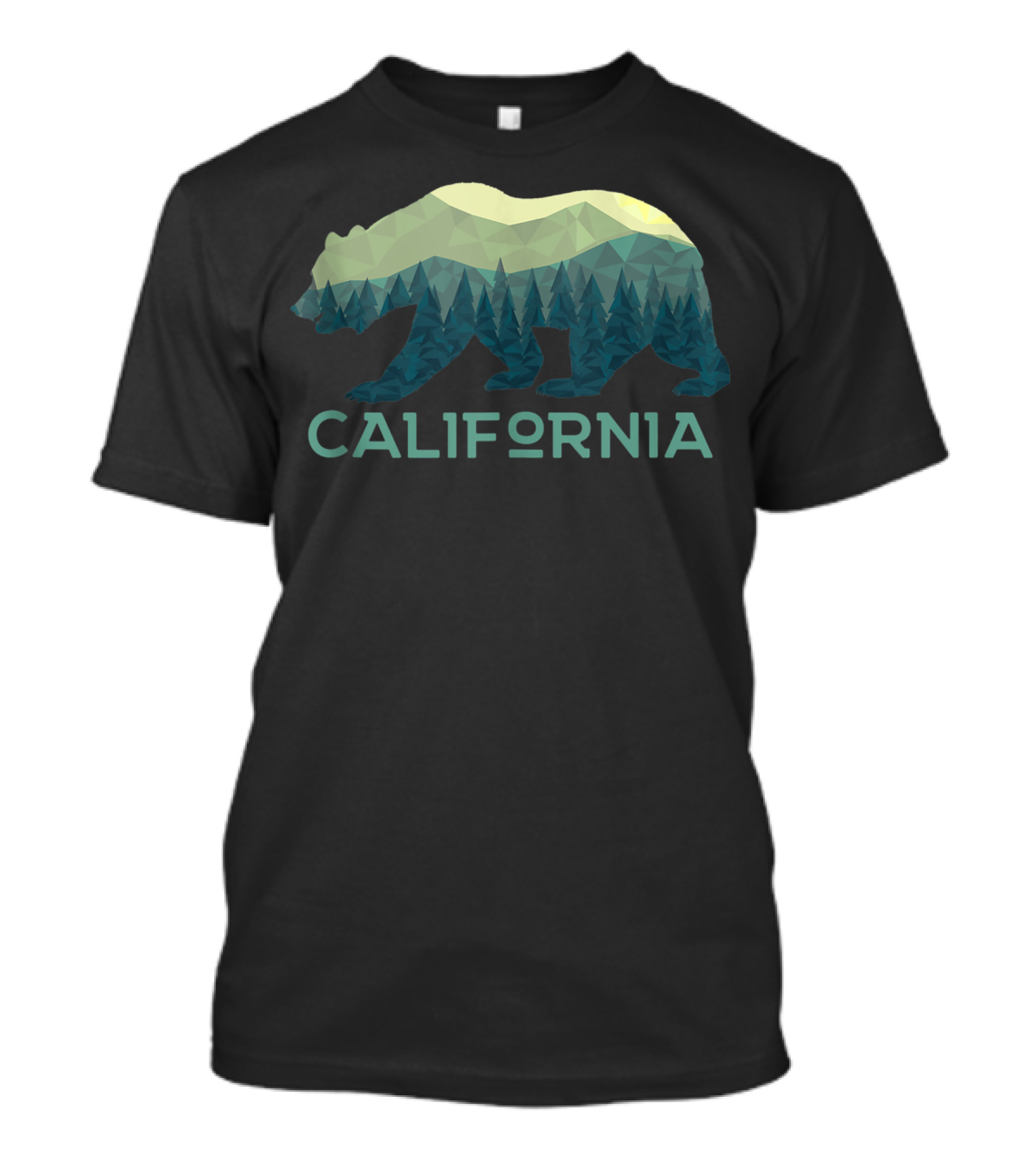 California Republic Bear Vintage PN Geometric Forest T-Shirt