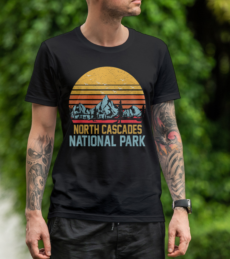North Cascades National Park Mountain Sunset Scene T-Shirt