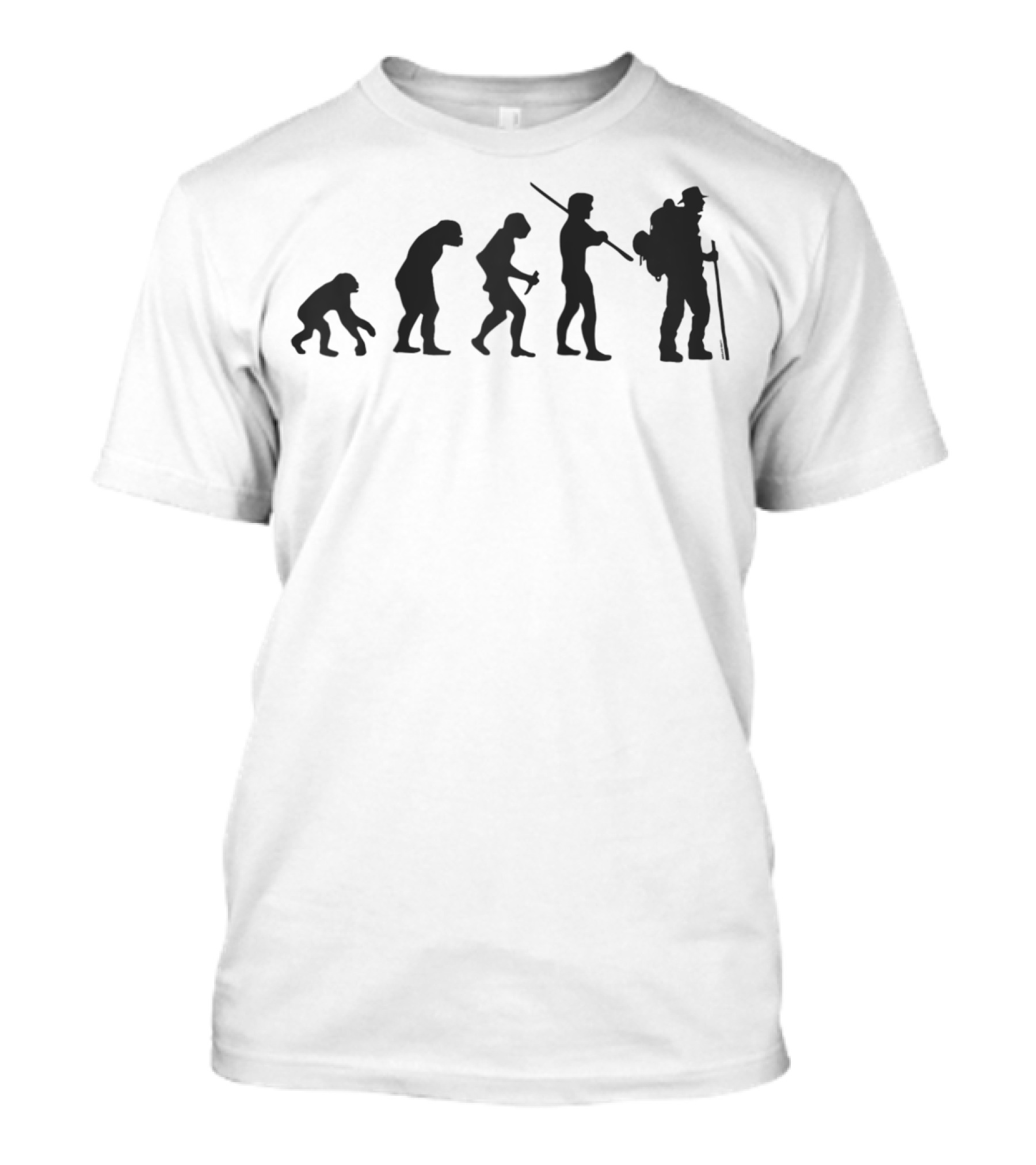 Backpacker Evolution Nature Lover Hiking Silhouette Stages T-Shirt