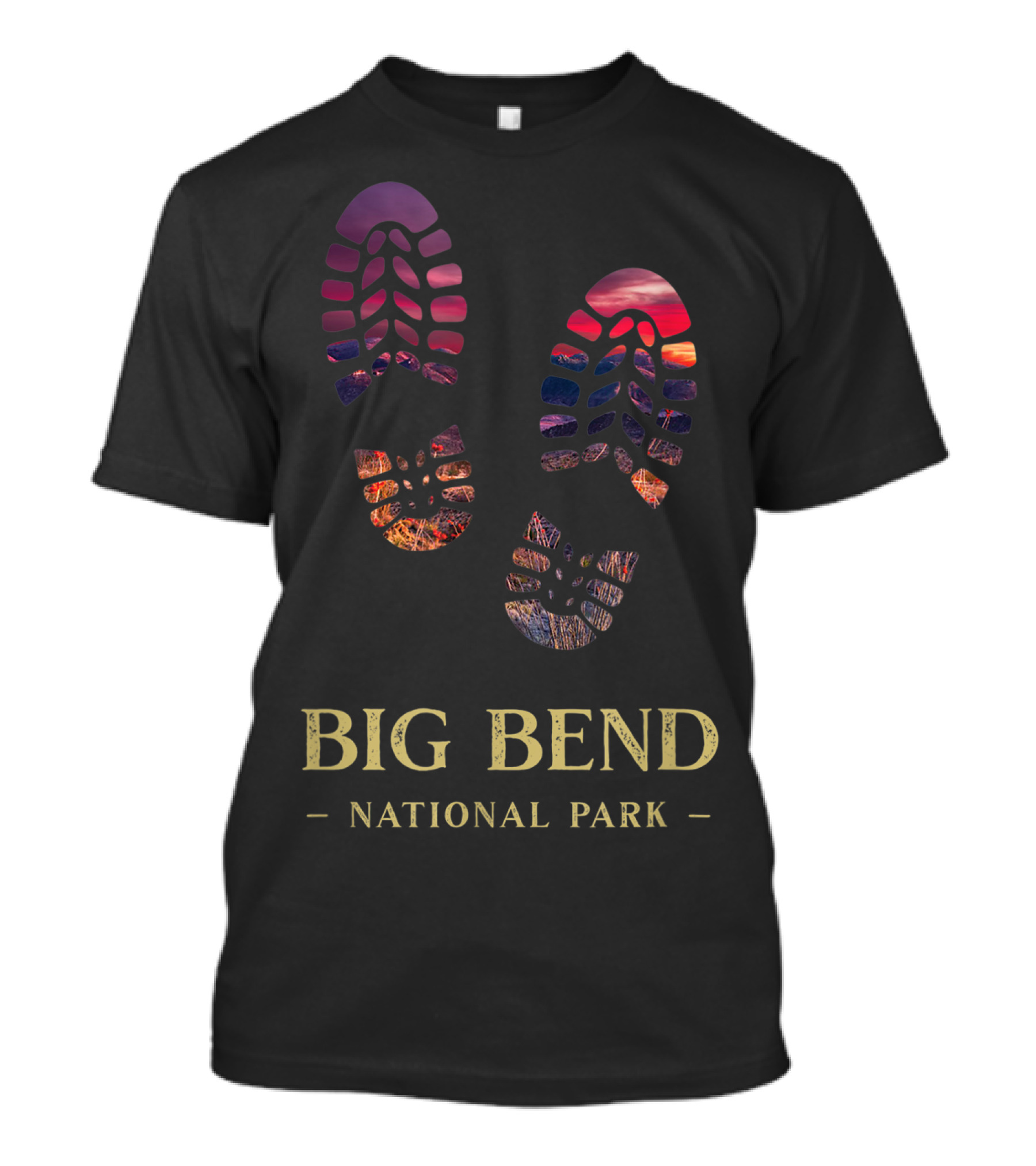 Big Bend National Park Hiking Boot Print T-Shirt