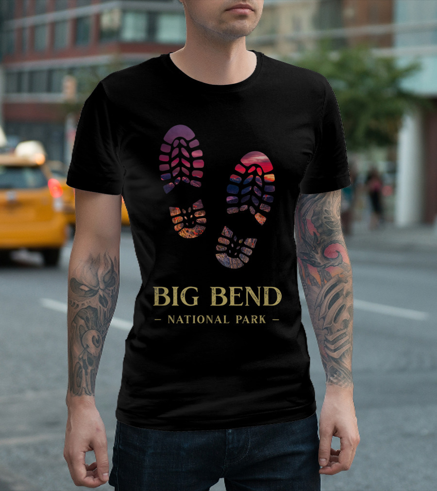 Big Bend National Park Hiking Boot Print T-Shirt