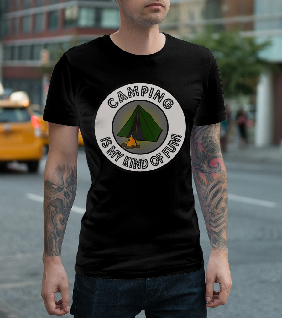 Camping Is My Kind Of Fun Tent And Campfire T-Shirt