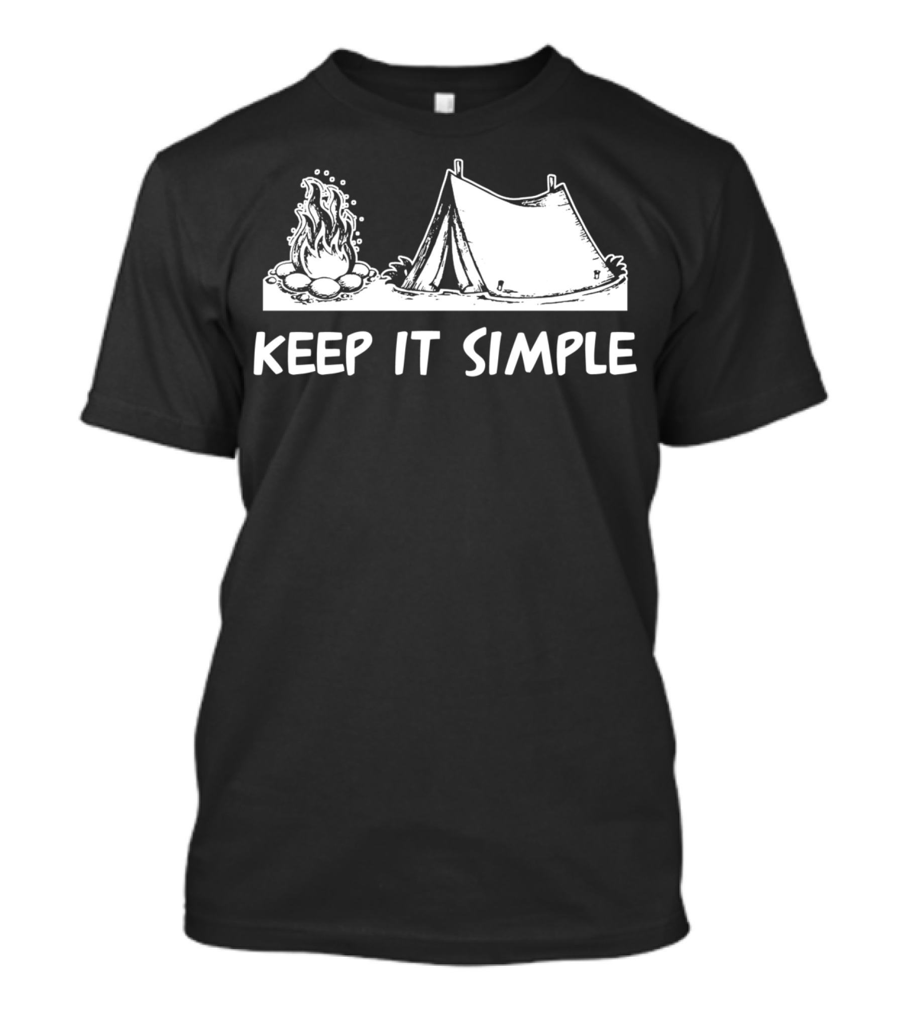 Keep It Simple Camping Tent Campfire T-Shirt