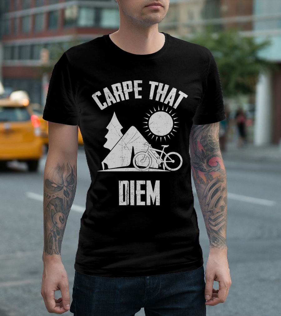 Carpe That Diem Camping Mountain Bike Adventure T-Shirt