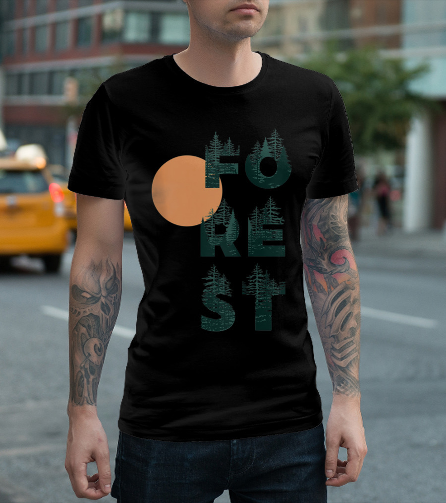 Chic Forest Moon Trendy Camping Outdoor Hiking T-Shirt