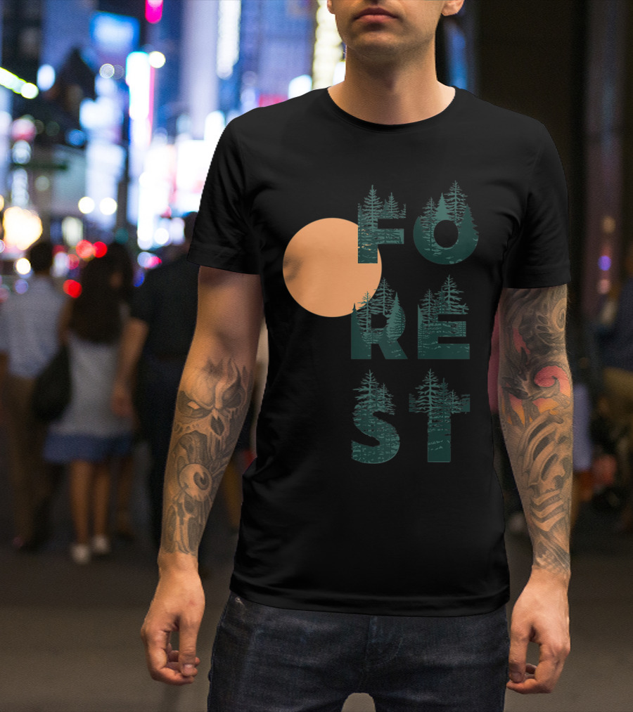 Chic Forest Moon Trendy Camping Outdoor Hiking T-Shirt