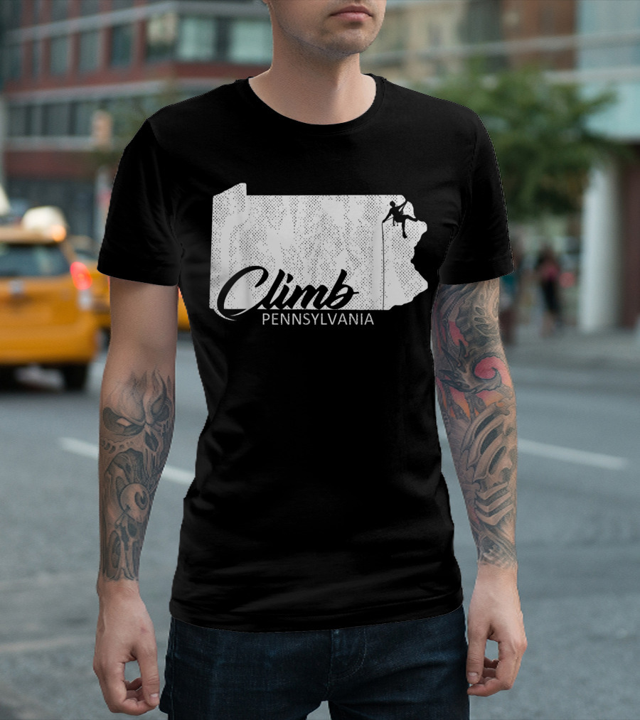 Climb Pennsylvania Rock Climbing Adventure T-Shirt