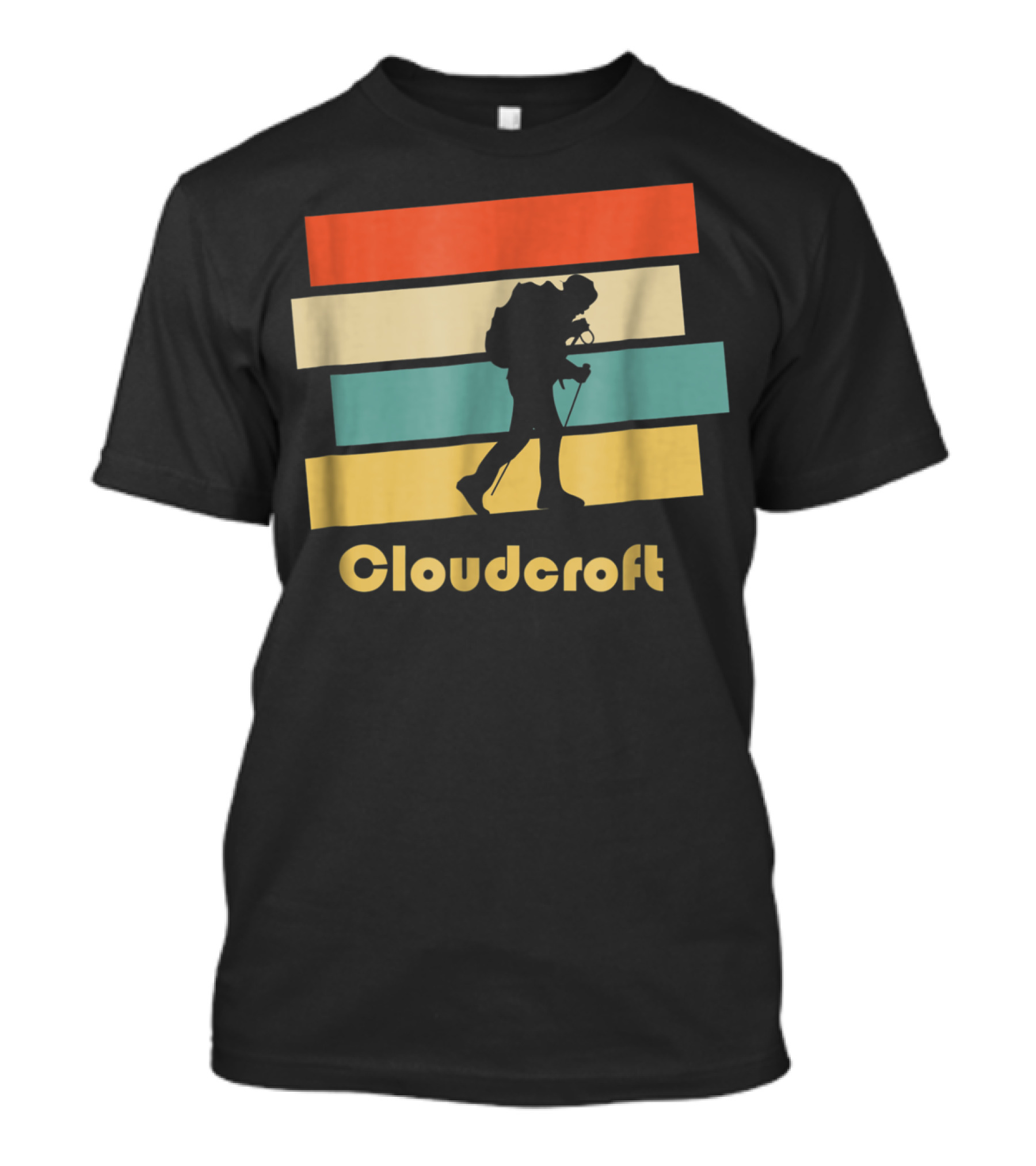Cloudcroft New Mexico Vintage Hiking Silhouette Retro Stripes T-Shirt