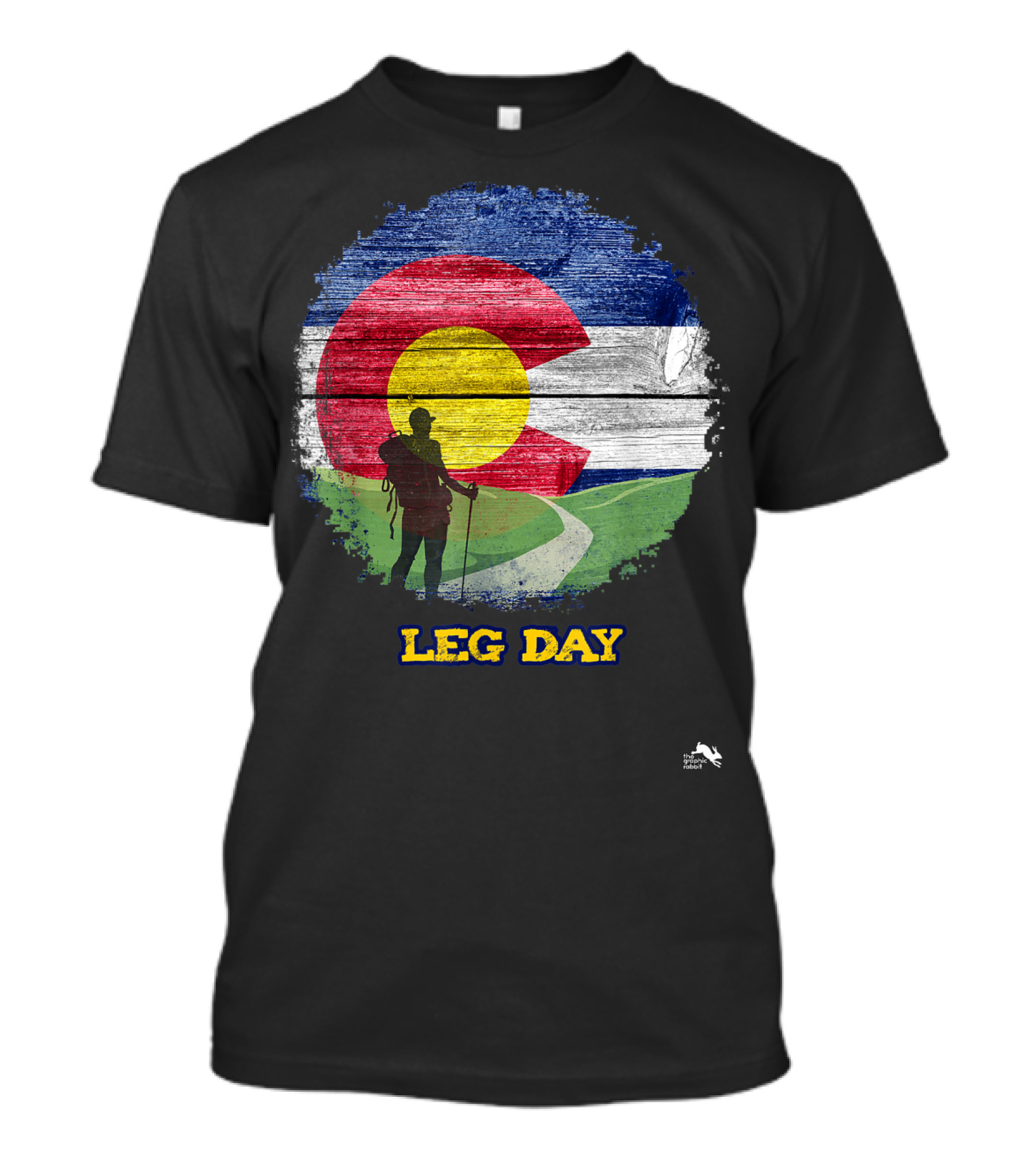 Colorado Flag Hiking Leg Day Adventure T-Shirt