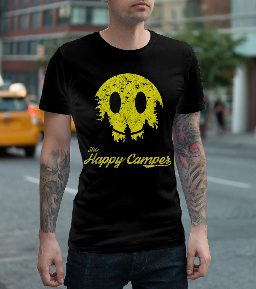 The Happy Camper Distressed Vintage Outdoors T-Shirt