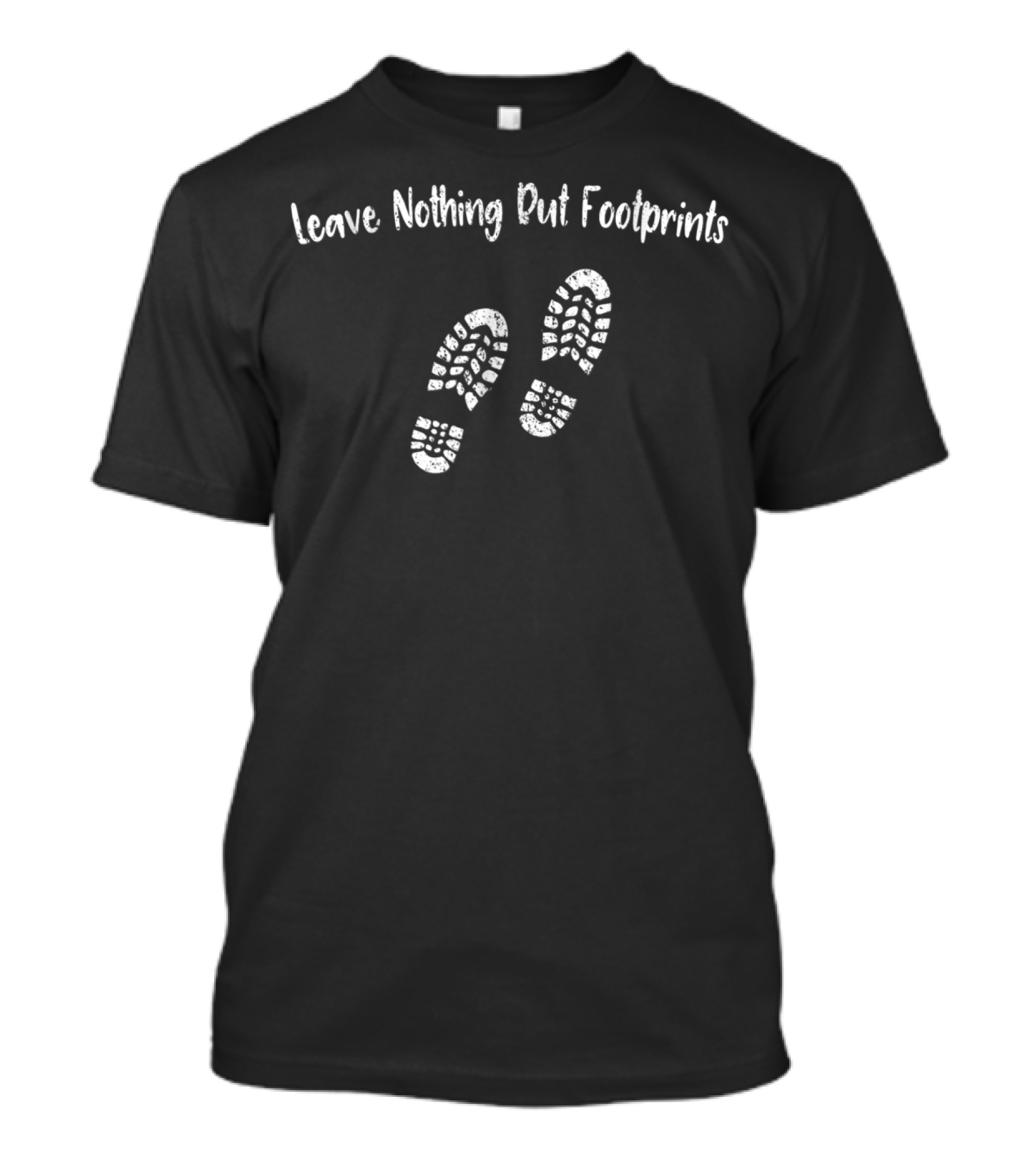Leave Nothing But Footprints Distressed Hiking Boot Prints T-Shirt