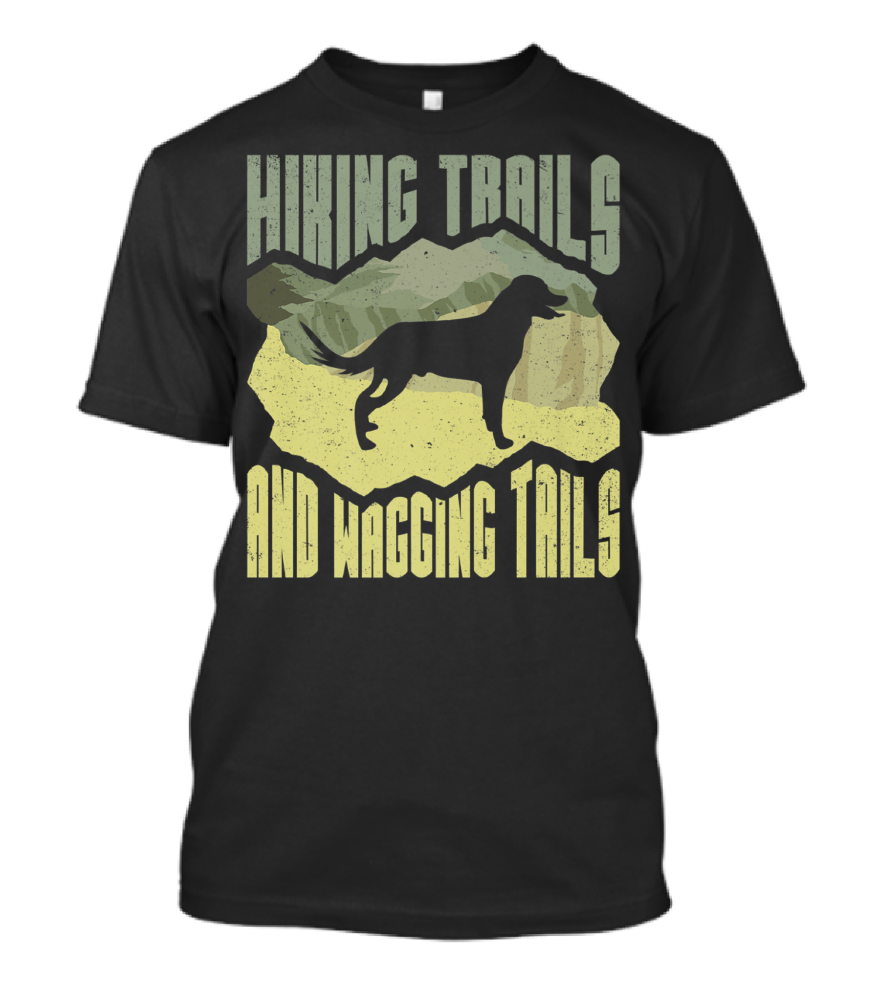 Hiking Trails And Wagging Tails Dog Silhouette In Nature T-Shirt