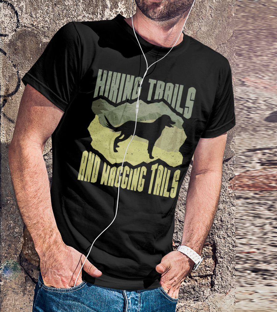 Hiking Trails And Wagging Tails Dog Silhouette In Nature T-Shirt