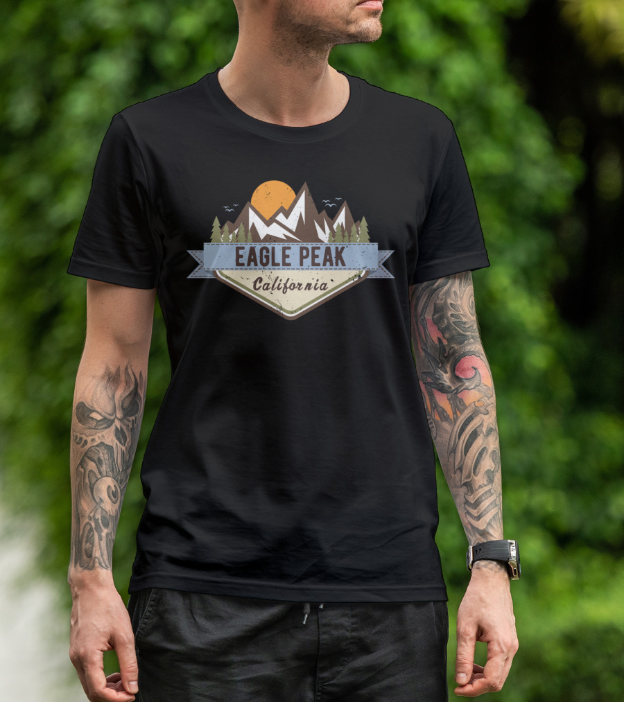 Eagle Peak California Hiking Adventure Badge T-Shirt