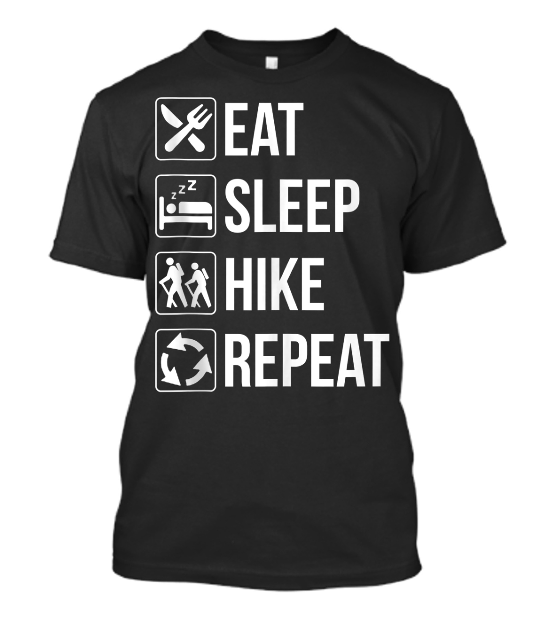 Eat Sleep Hike Repeat Funny Hiking Adventure Cycle T-Shirt