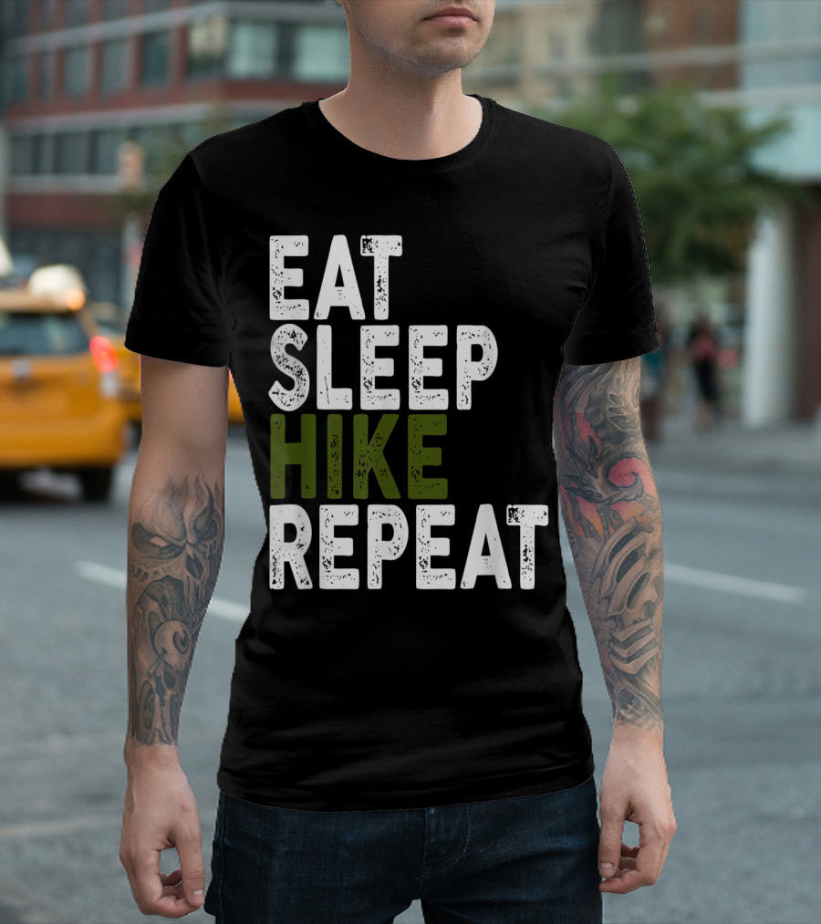 Eat Sleep Hike Repeat Hiking Camping Adventure T-Shirt