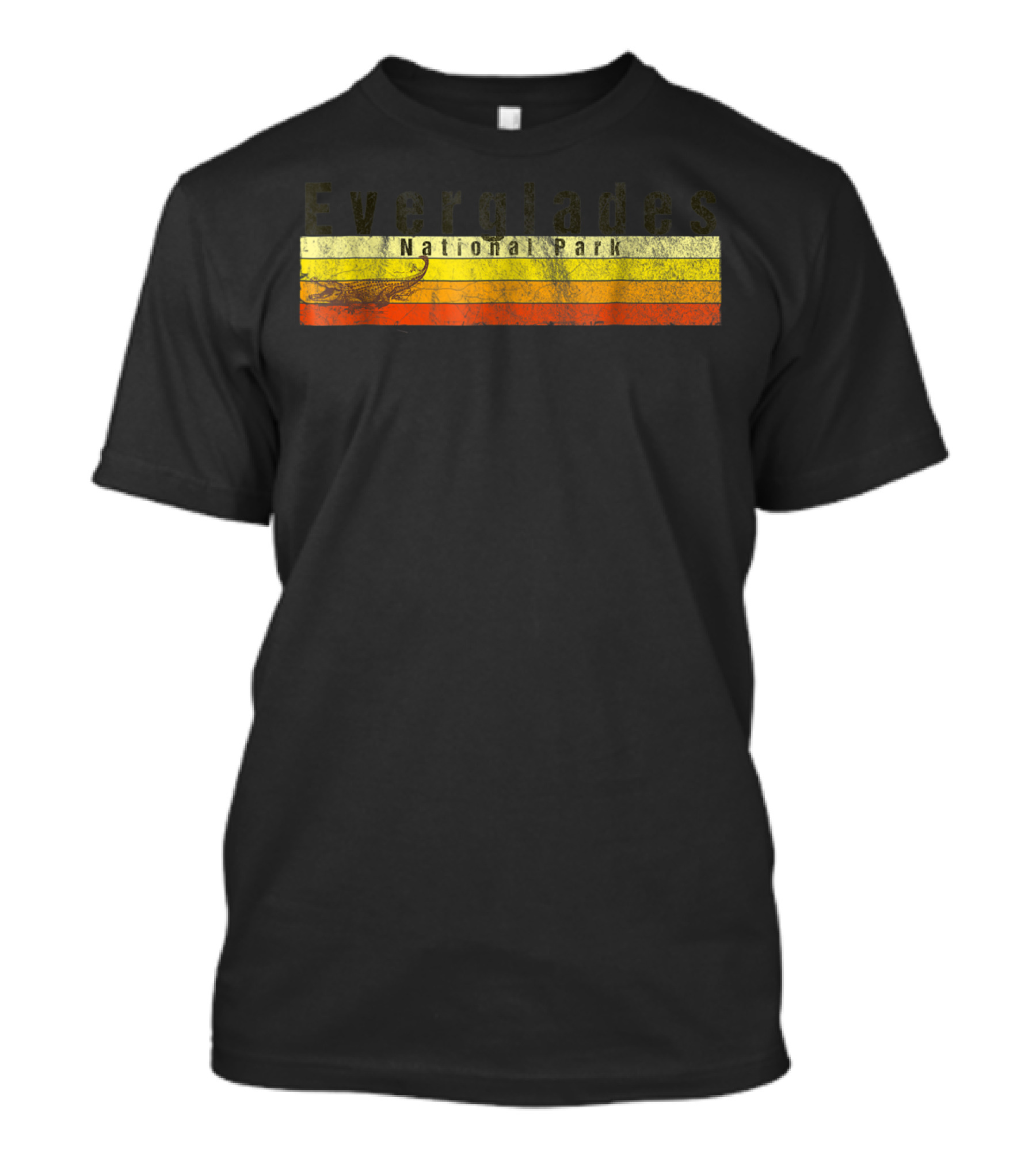 Everglades National Park Retro Style Camping Hiking Stripes T-Shirt